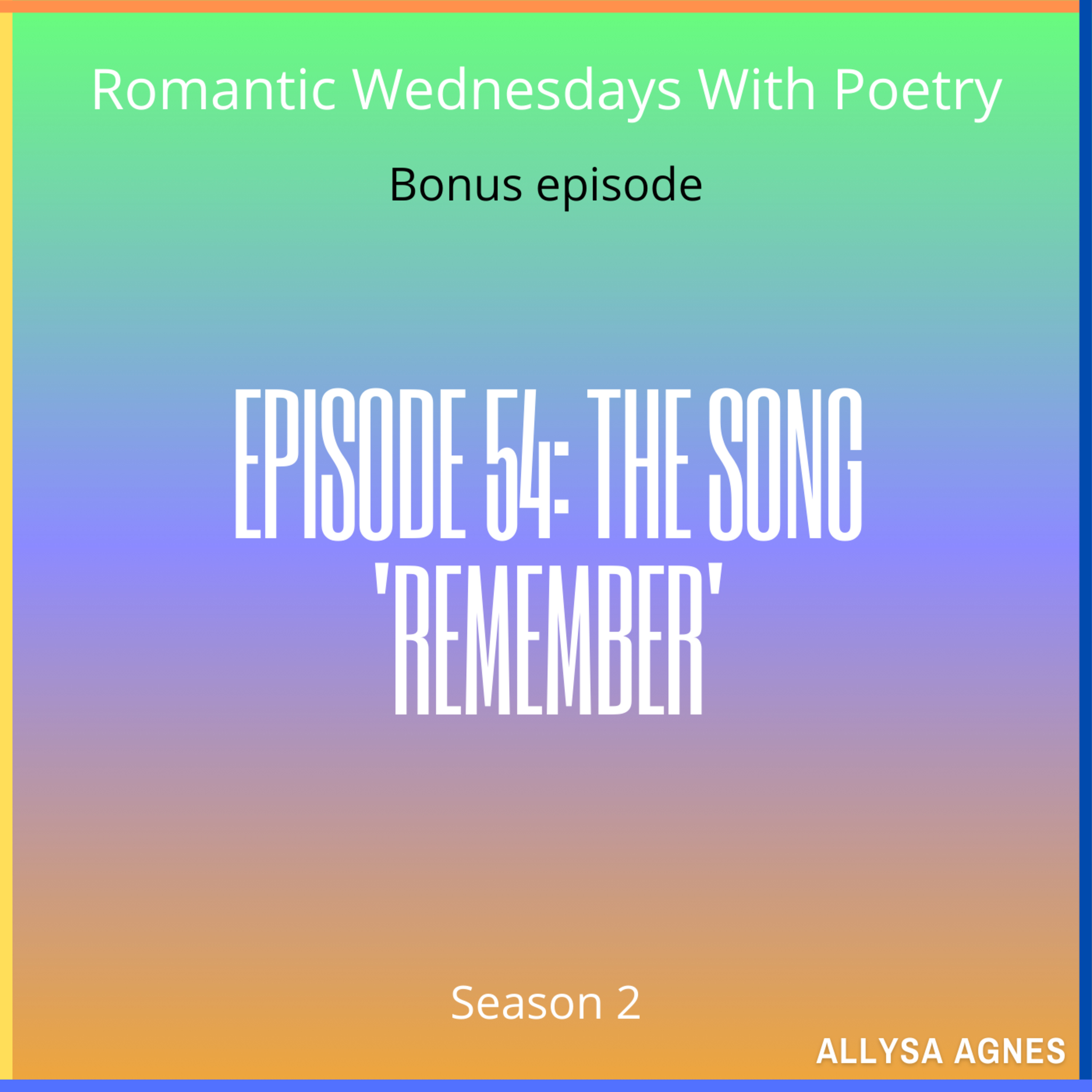 Romantic Wednesdays With Poetry
