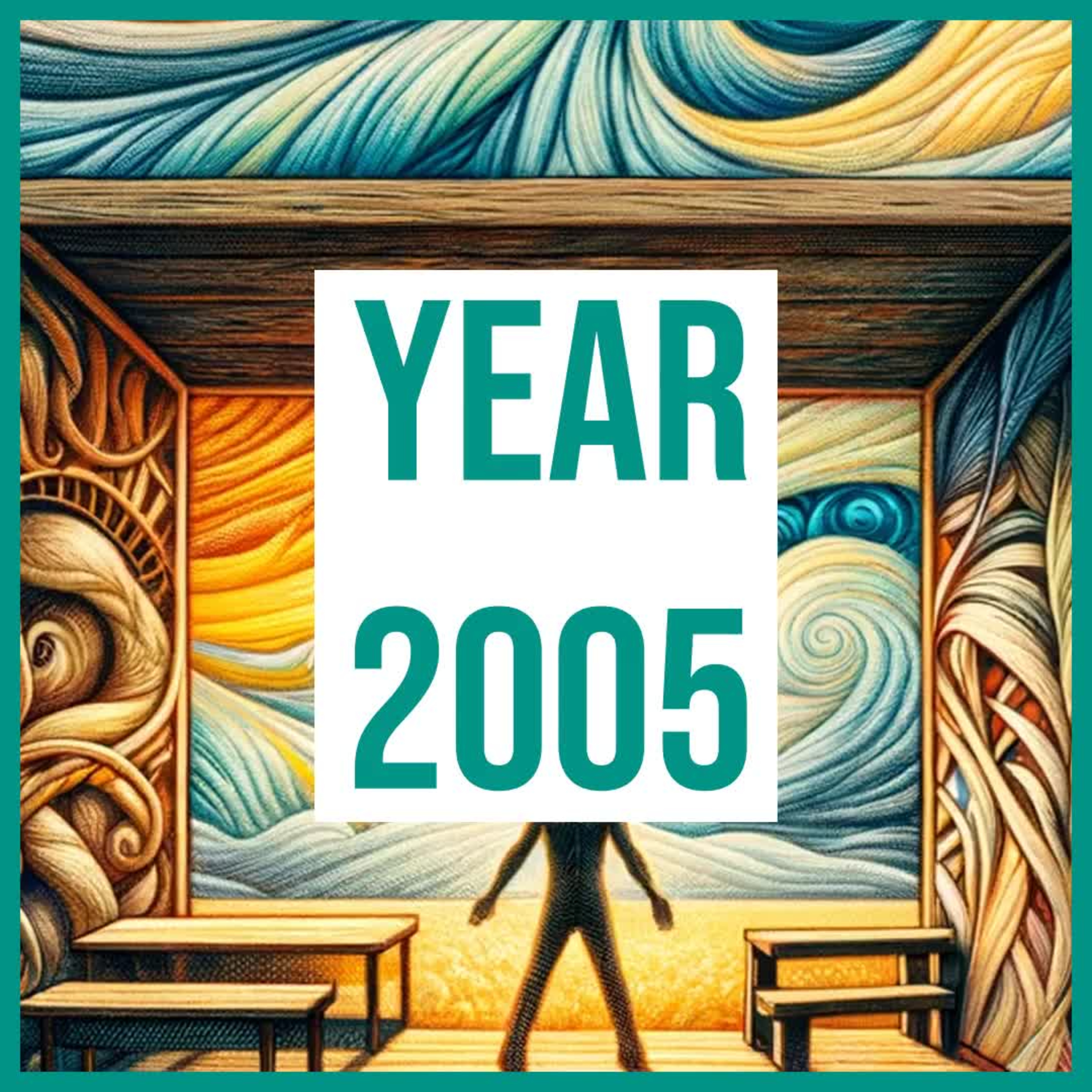 Year 2005: Hurricane Katrina devastation, and the Live 8 Concert episode artwork