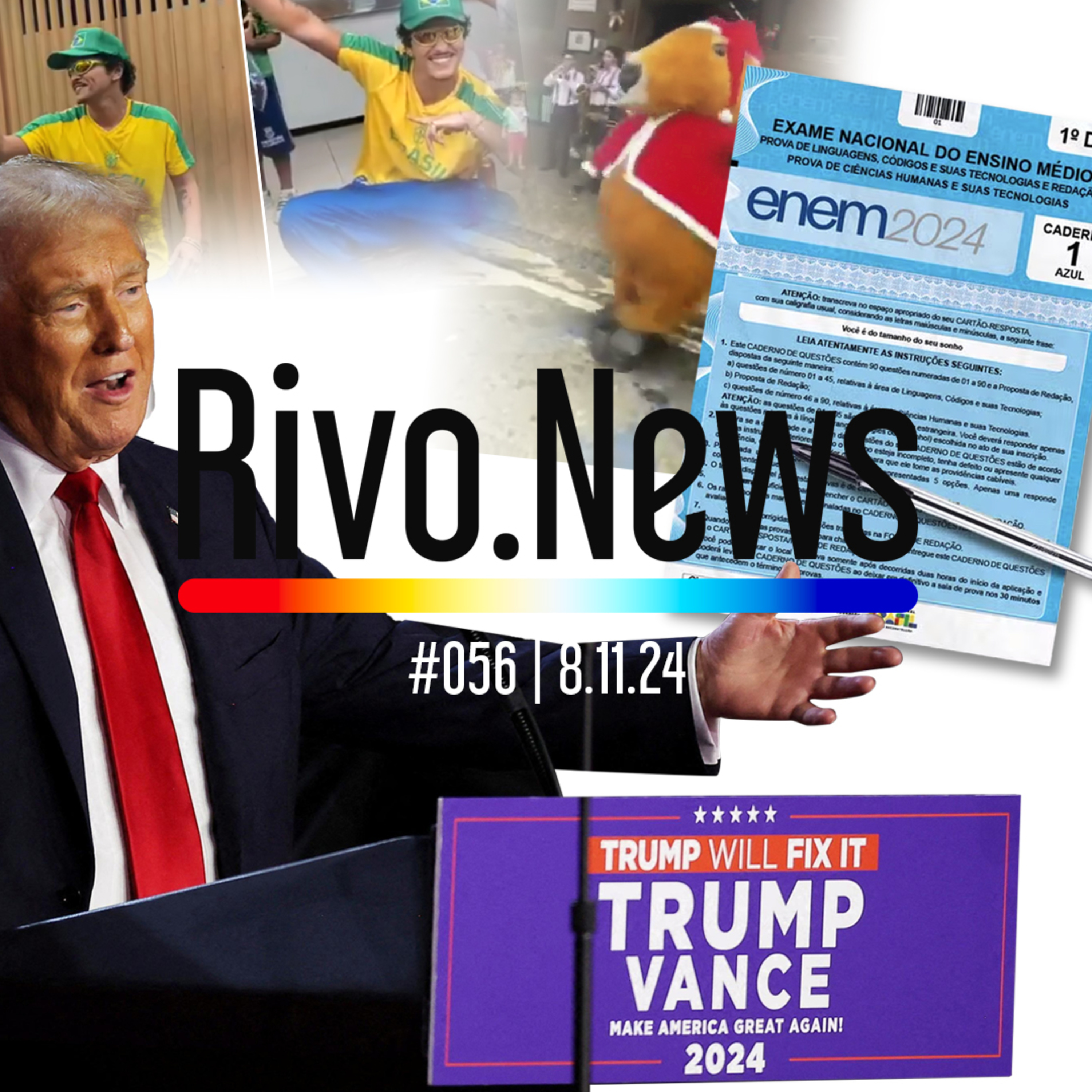 TRUMP ELEITO, DECISÃO DO COPOM, BRUNO MARS NO BRASIL E CAPIVARA NATALINA | RivoNews #056 - 08/11 episode artwork