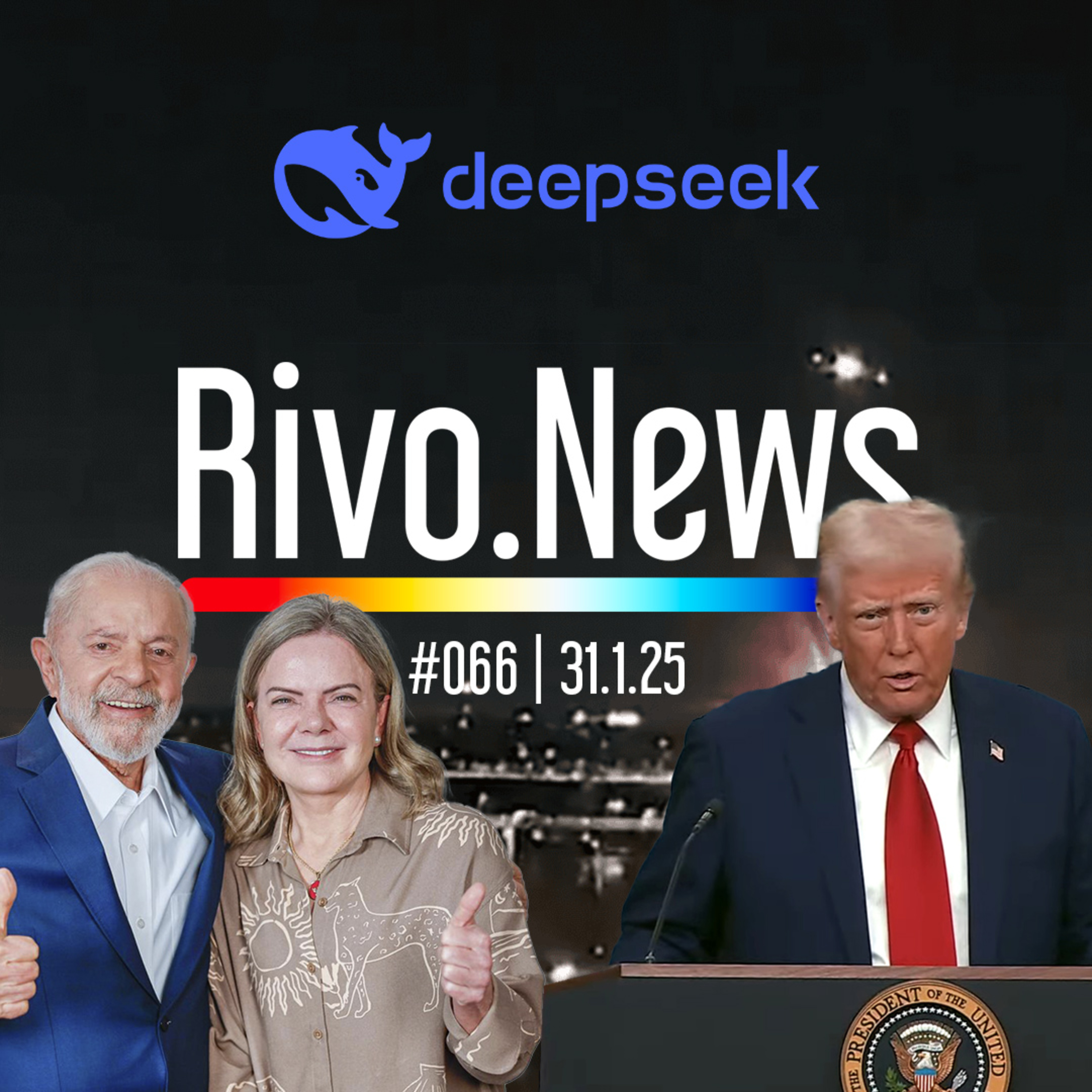 ACIDENTE AÉREO NOS EUA, DEPORTAÇÕES EM MASSA, JUROS NA LUA E A DEEPSEEK | RivoNews #066 - 31/01 episode artwork
