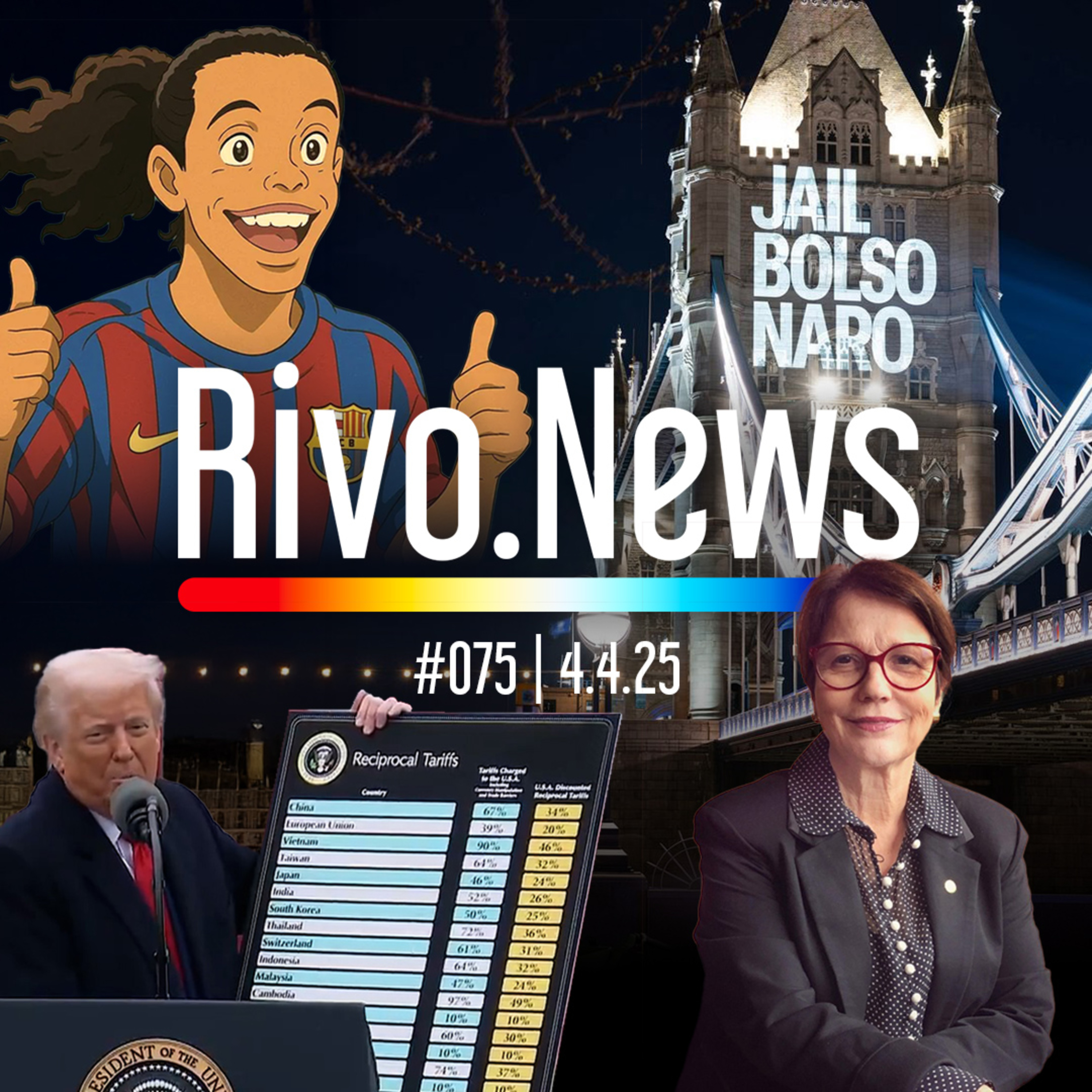 TARIFAÇO DO TRUMP, REAÇÃO DO CONGRESSO E POLÊMICA DO ESTÚDIO DE MIYAZAKI | RivoNews #075 - 04/04 episode artwork