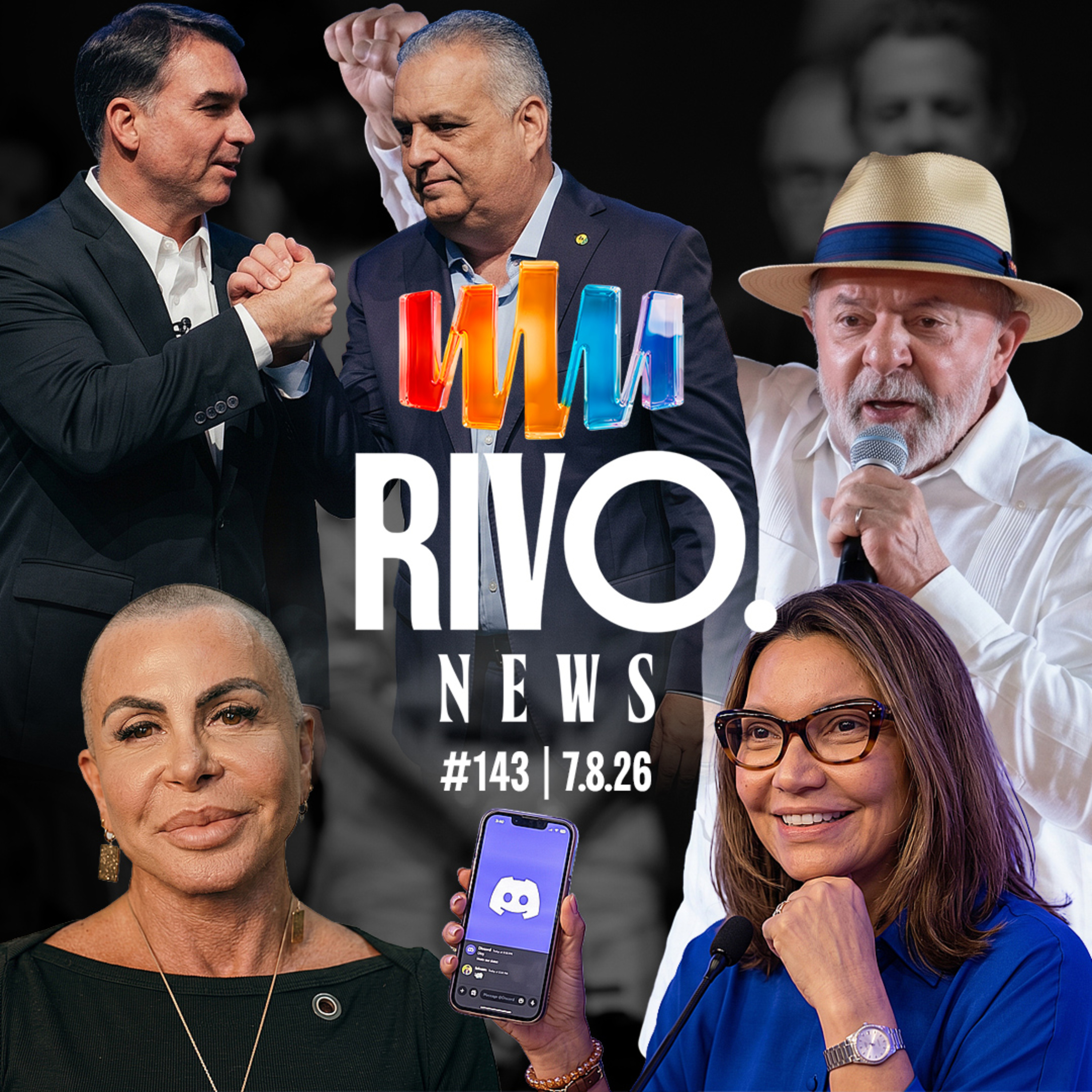 LULA PEDE VOTO, FLÁVIO ANUNCIA VICE, JANJA CENSURA DISCORD E GRETCHEN CARECA | RivoNews #143 - 07/08 episode artwork