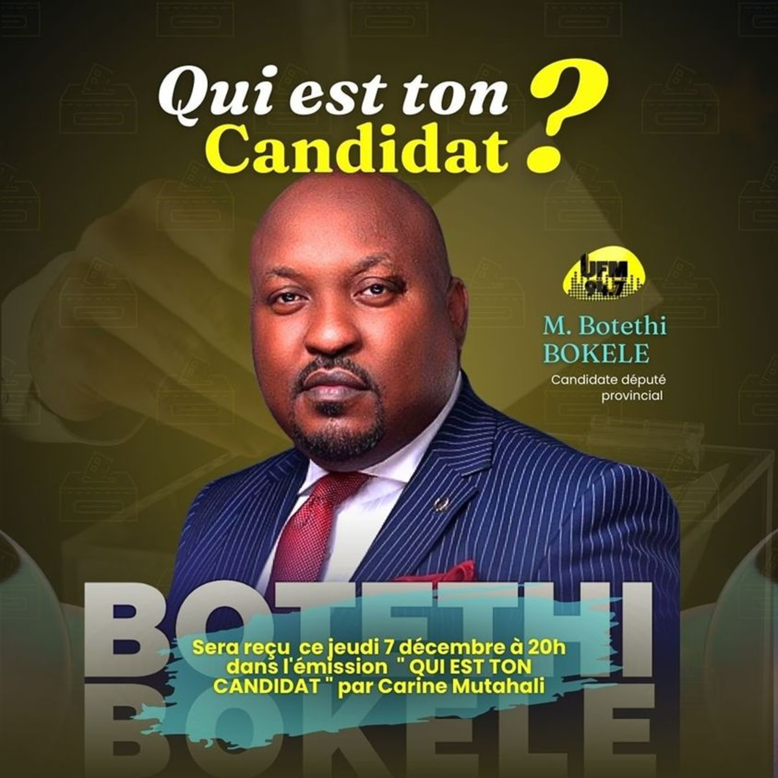 Qui est ton candidat : Carine Mutahali reçoit Botheti BOKELE