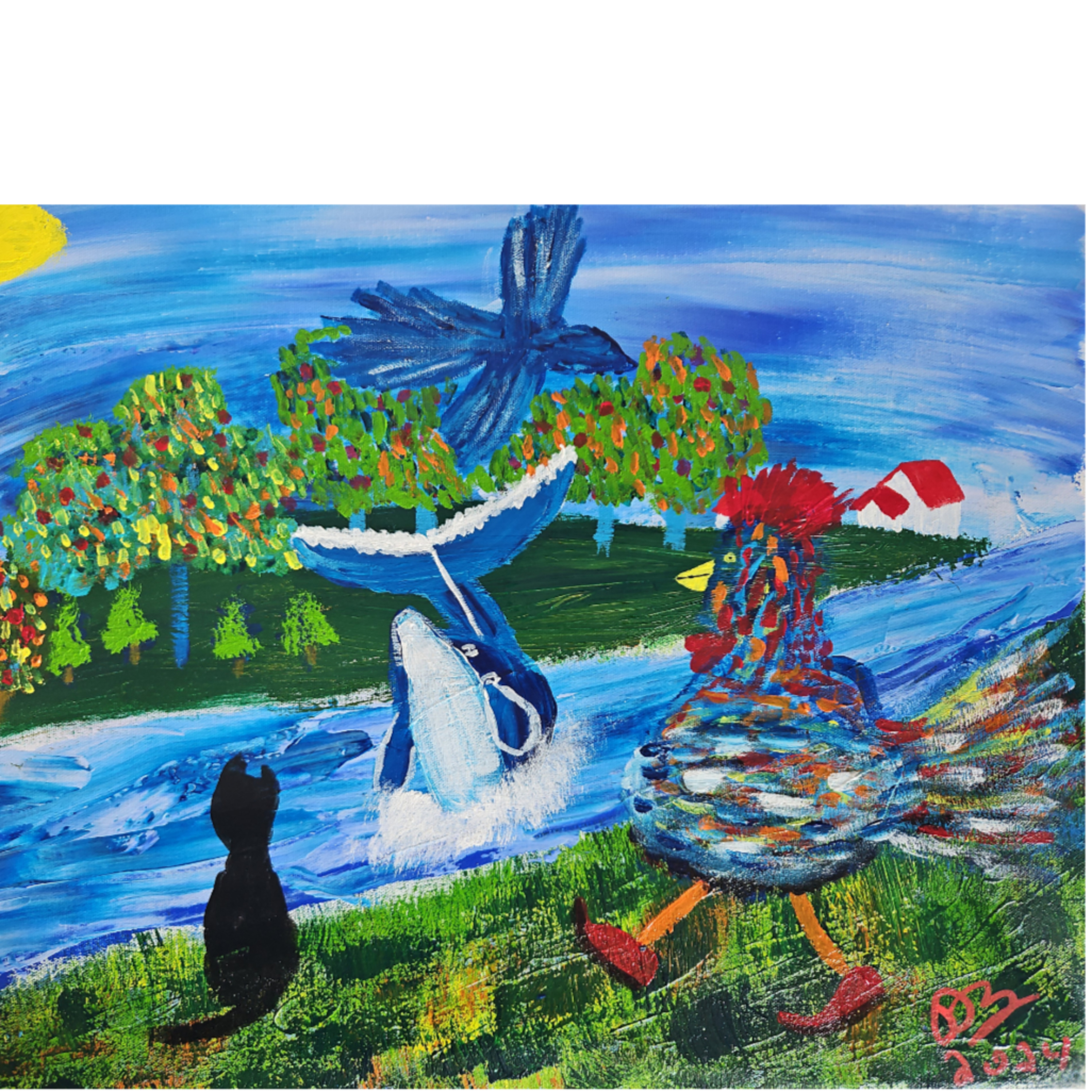 Rooster with red shoes, Jack the Cat, Orléans Island