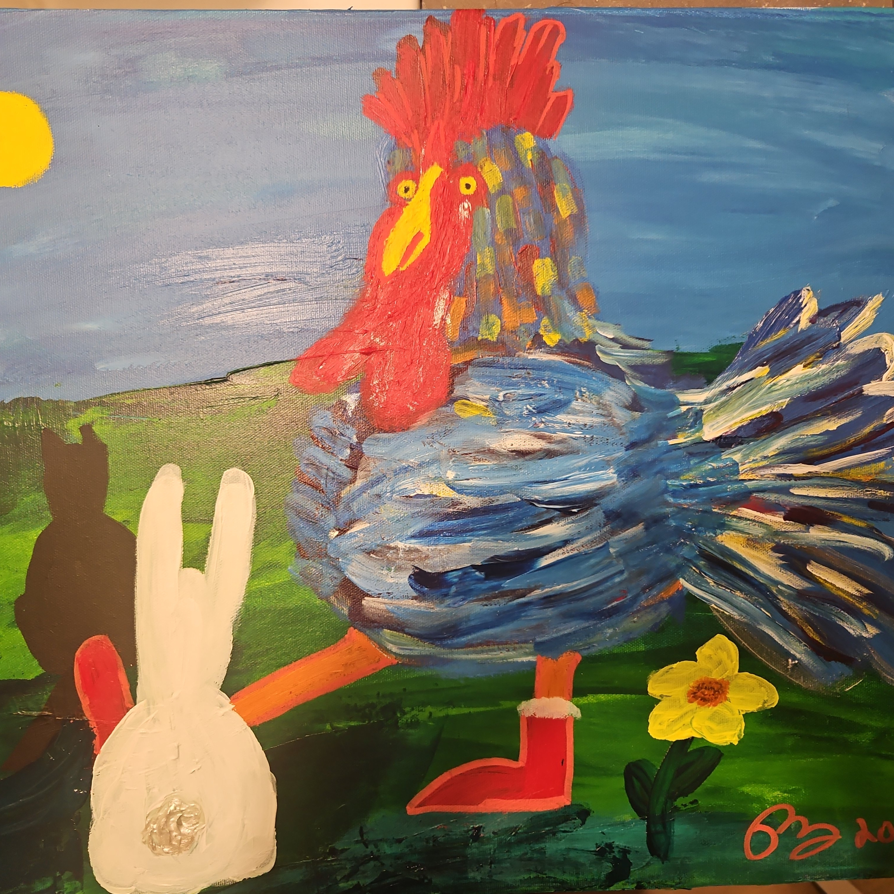 Charlie le Coq, Charlene la lapine et Jack le chat