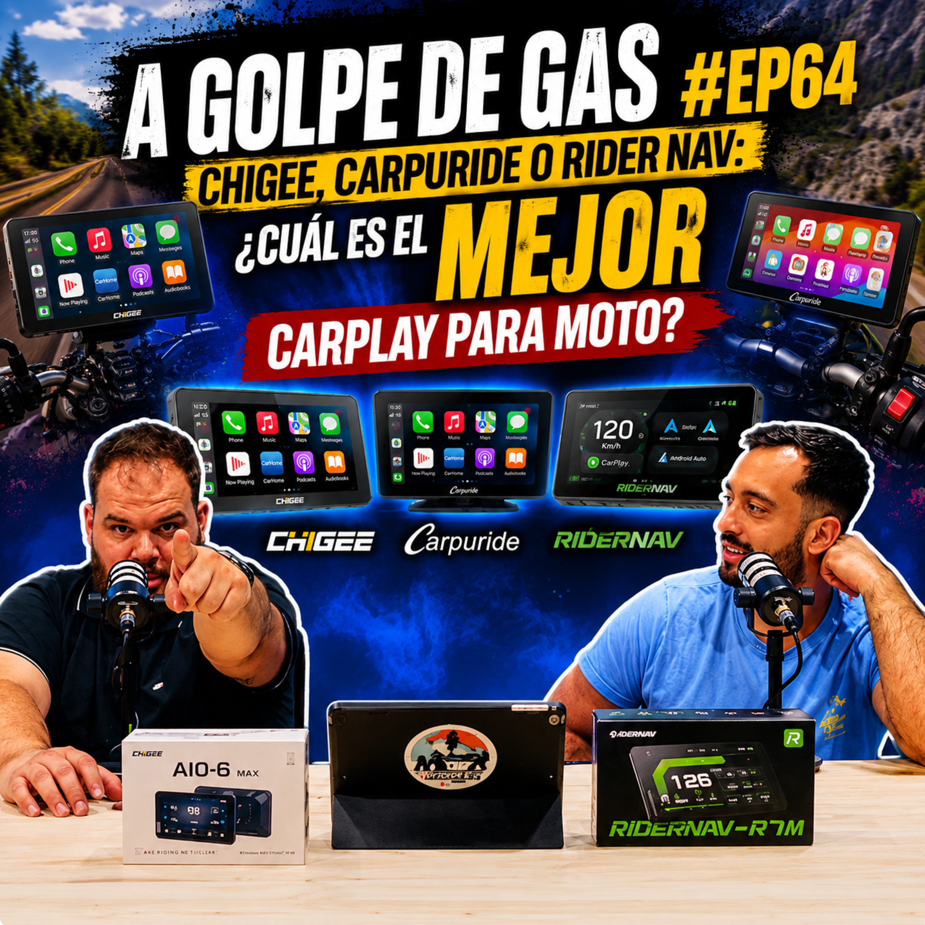 A Golpe de Gas #EP64 | Chigee, Carpuride o RiderNav: ¿Cuál es el MEJOR CarPlay para Moto? episode artwork