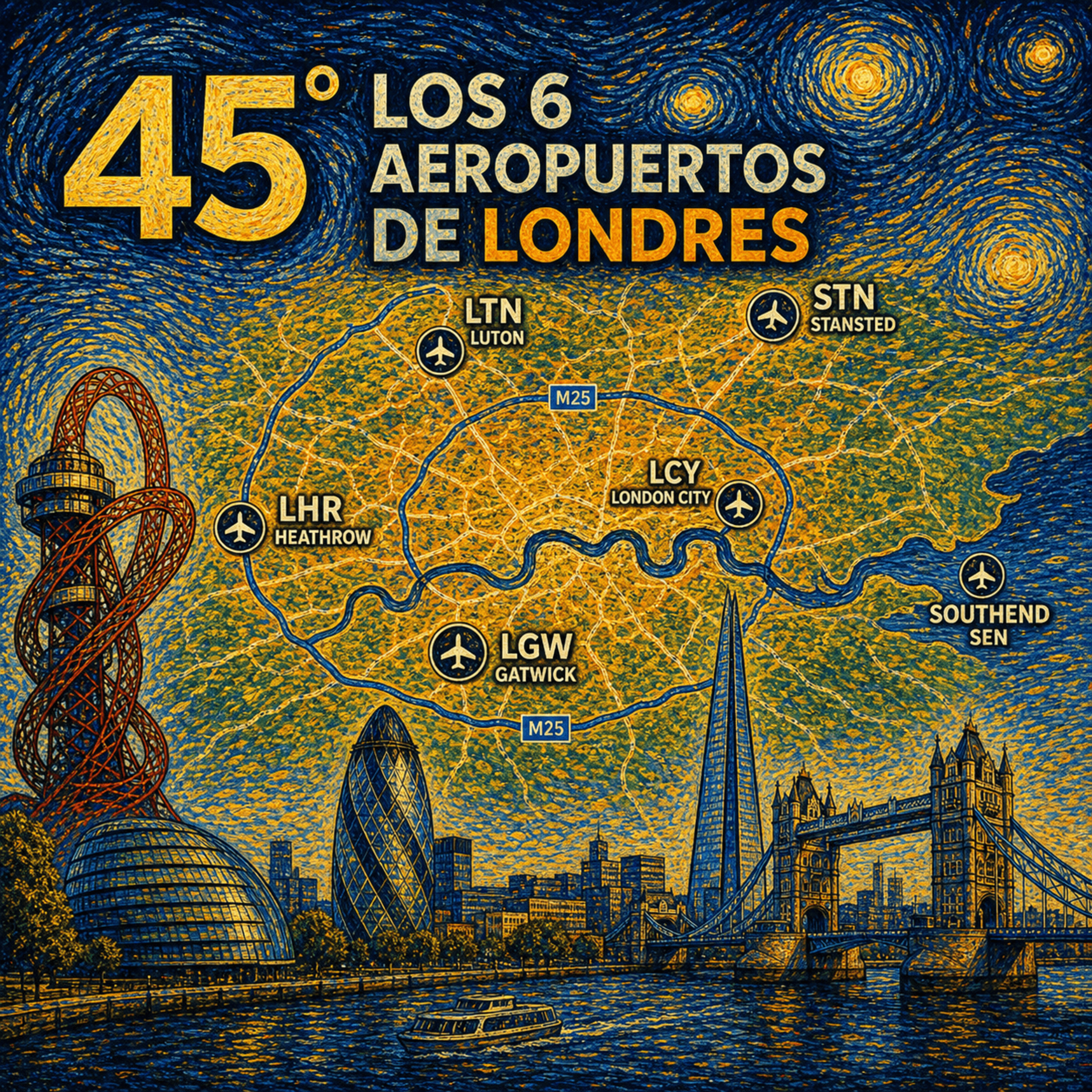 45° LOS 6 AEROPUERTOS DE LONDRES LHR, LGW, STN, LTN, LCY, SEN  episode artwork