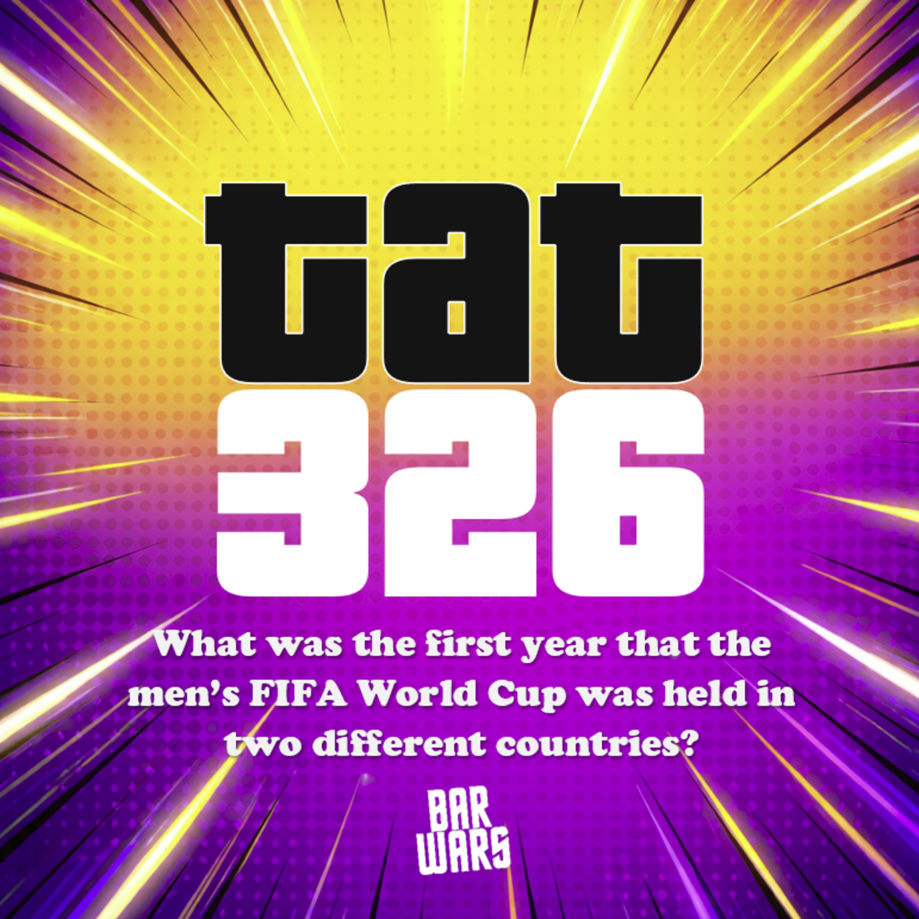 326: What was the first year that the Men’s FIFA World Cup was held in two different countries?