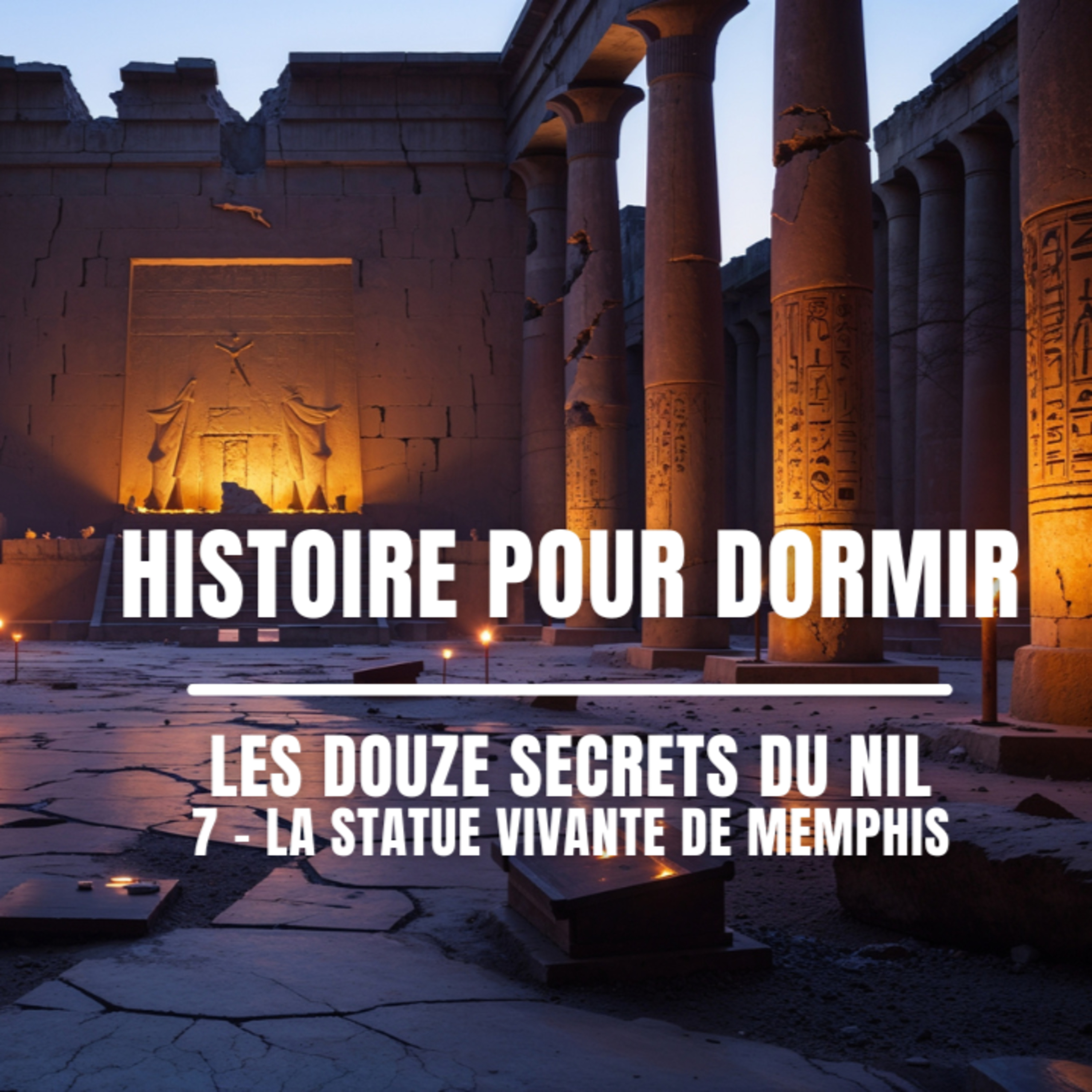 🌙📖 Histoire pour dormir – Les Douze Secrets du Nil : 7 – La Statue Vivante de Memphis 🏺🌌