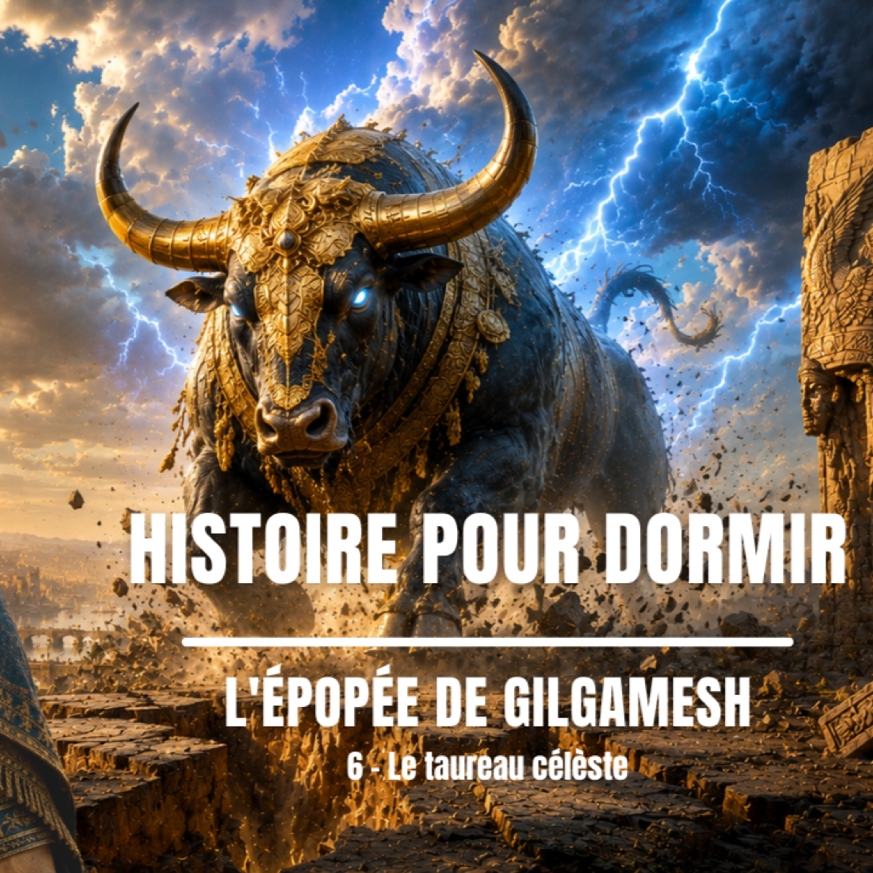 🐂⚡ Histoire pour dormir – L’Épopée de Gilgamesh (6) : Le Taureau Céleste 🌙