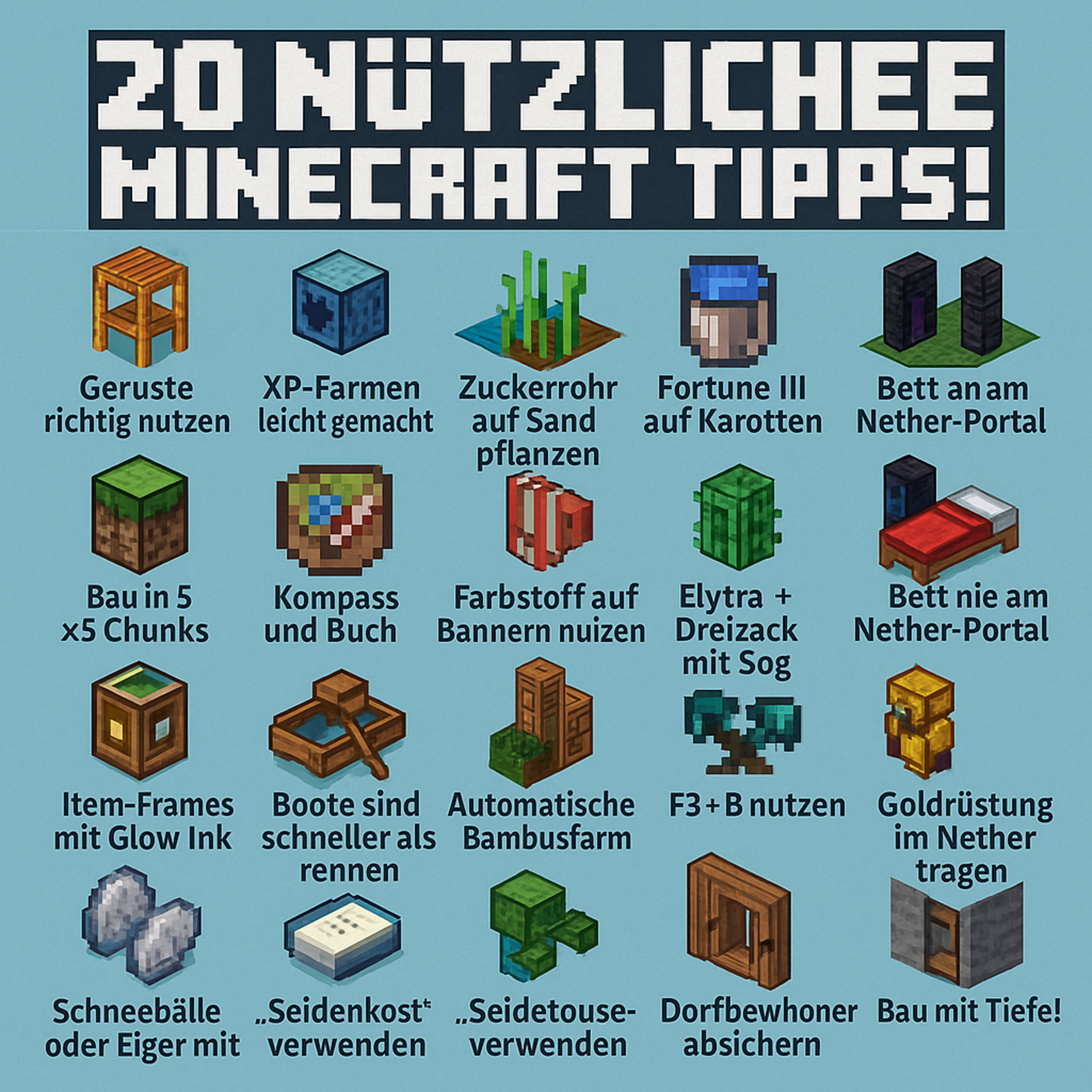 20 nützliche Minecraft Tipps!