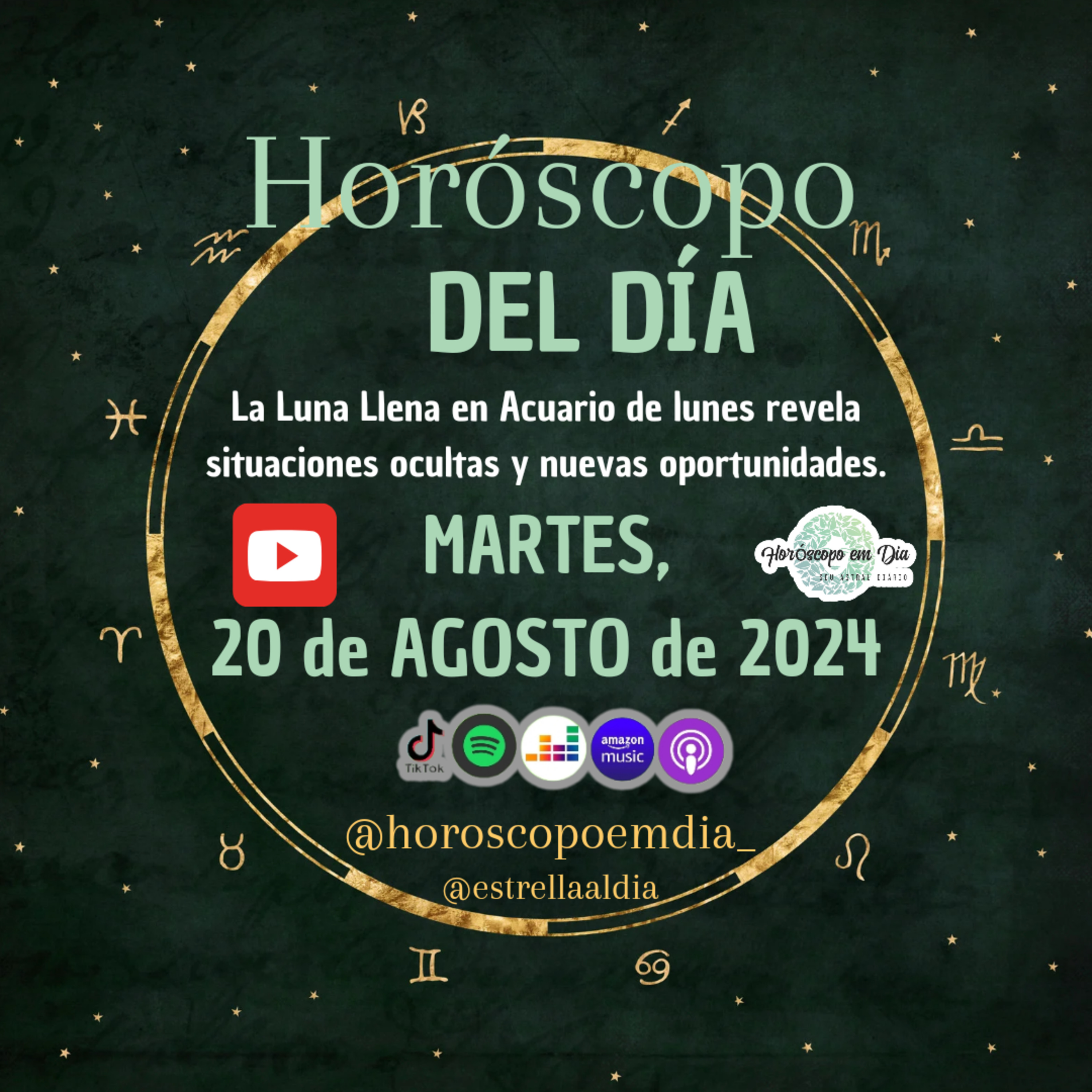 Horóscopo del Día, Martes, 20 de Agosto de 2024, Todos los Signos. episode artwork