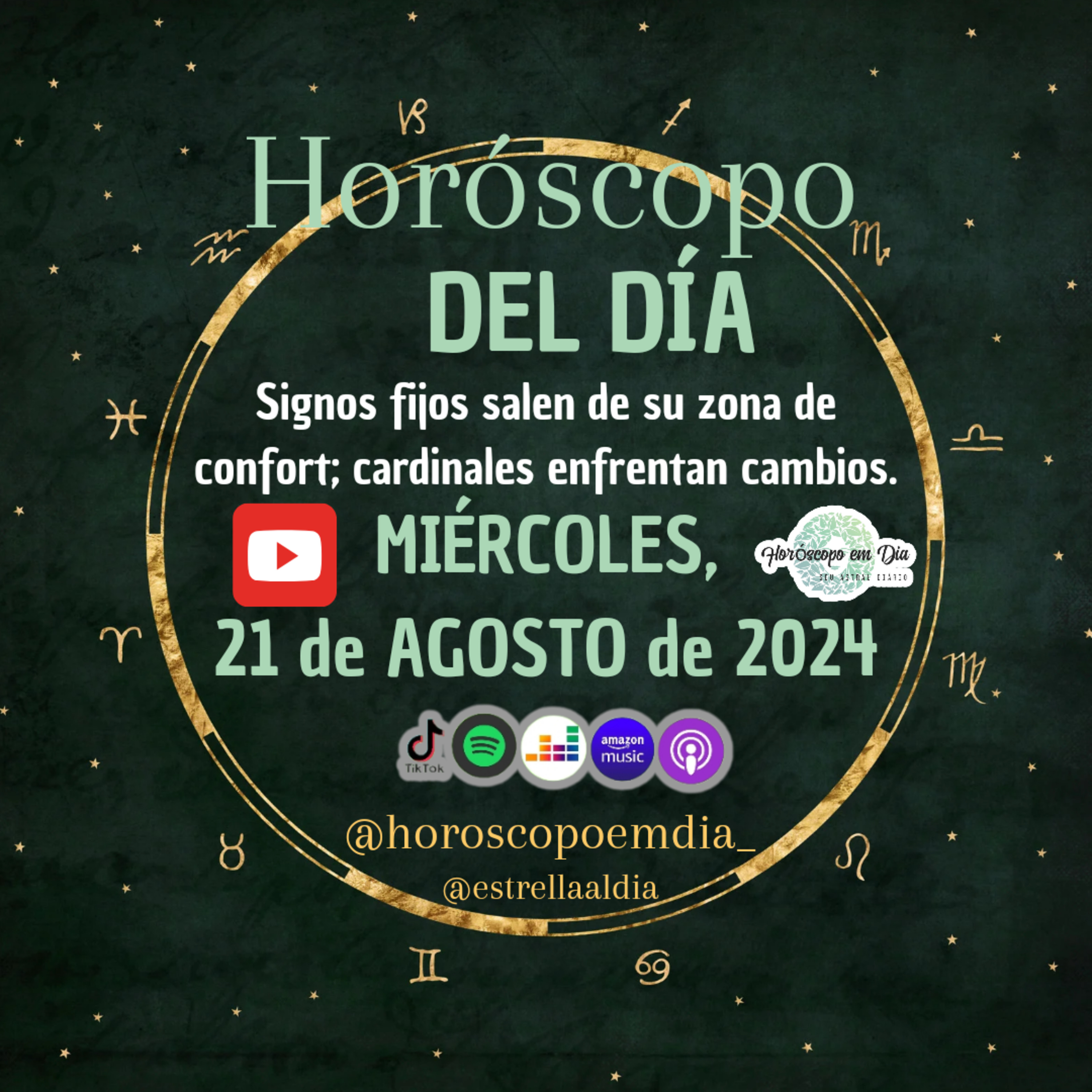 Horóscopo del Día, Miércoles, 21 de Agosto de 2024, Todos os Signos. episode artwork