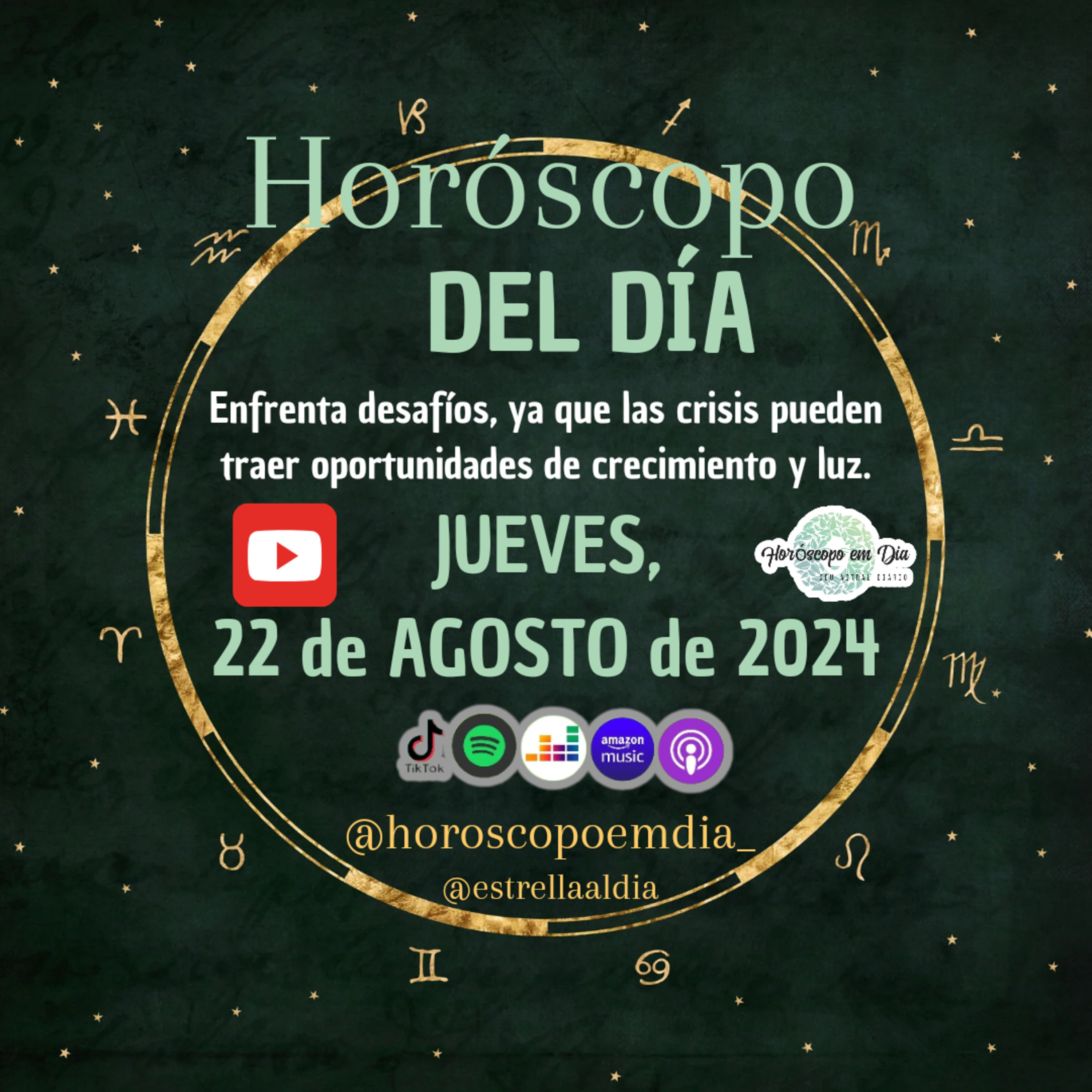 Horóscopo del Día, Jueves, 22 de Agosto de 2024, Todos los Signos. episode artwork