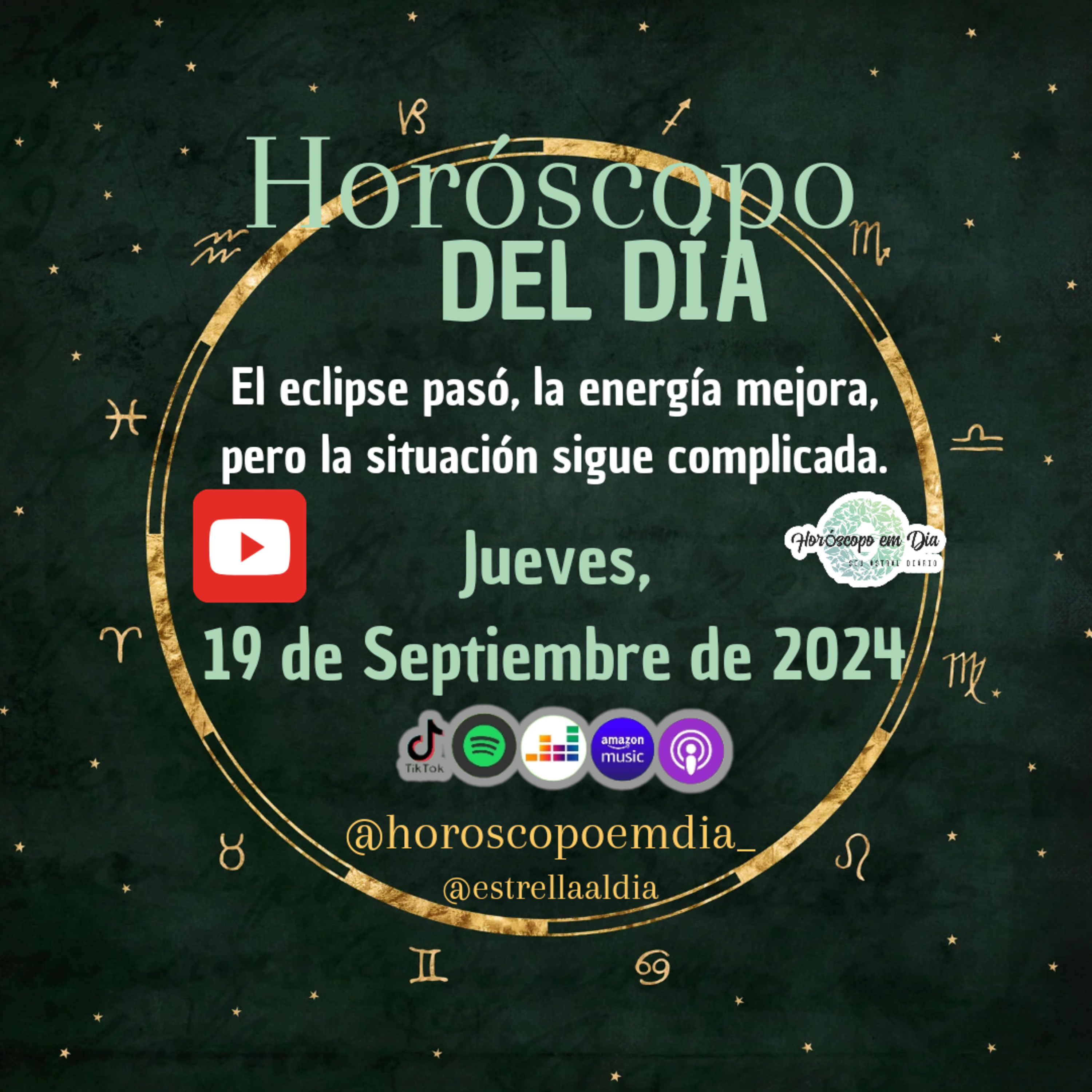 Horóscopo del Día, Jueves, 19 de septiembre de 2024, Todos los Signos. episode artwork