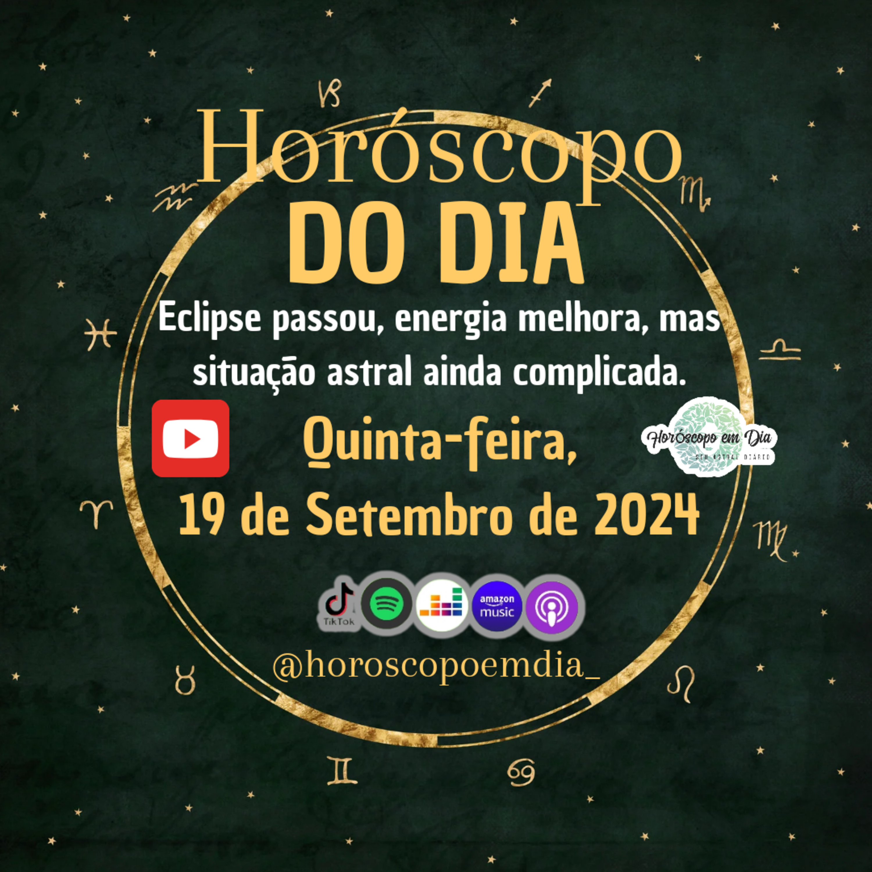 Horóscopo do Dia, Quinta-feira, 19 de Setembro de 2024, Todos os signos. episode artwork
