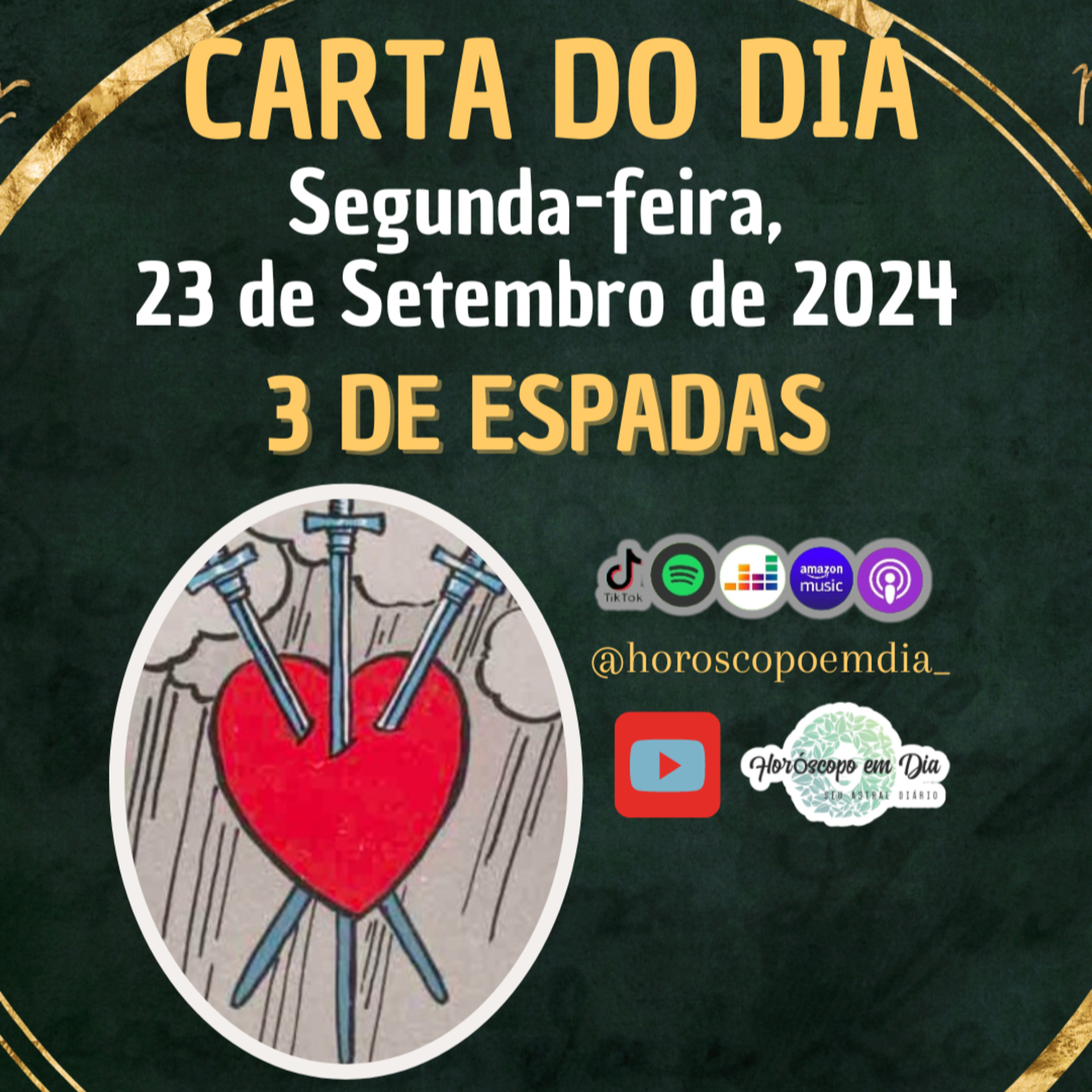 Carta para o dia 23 de Setembro de 2024, 3 de Espadas. episode artwork