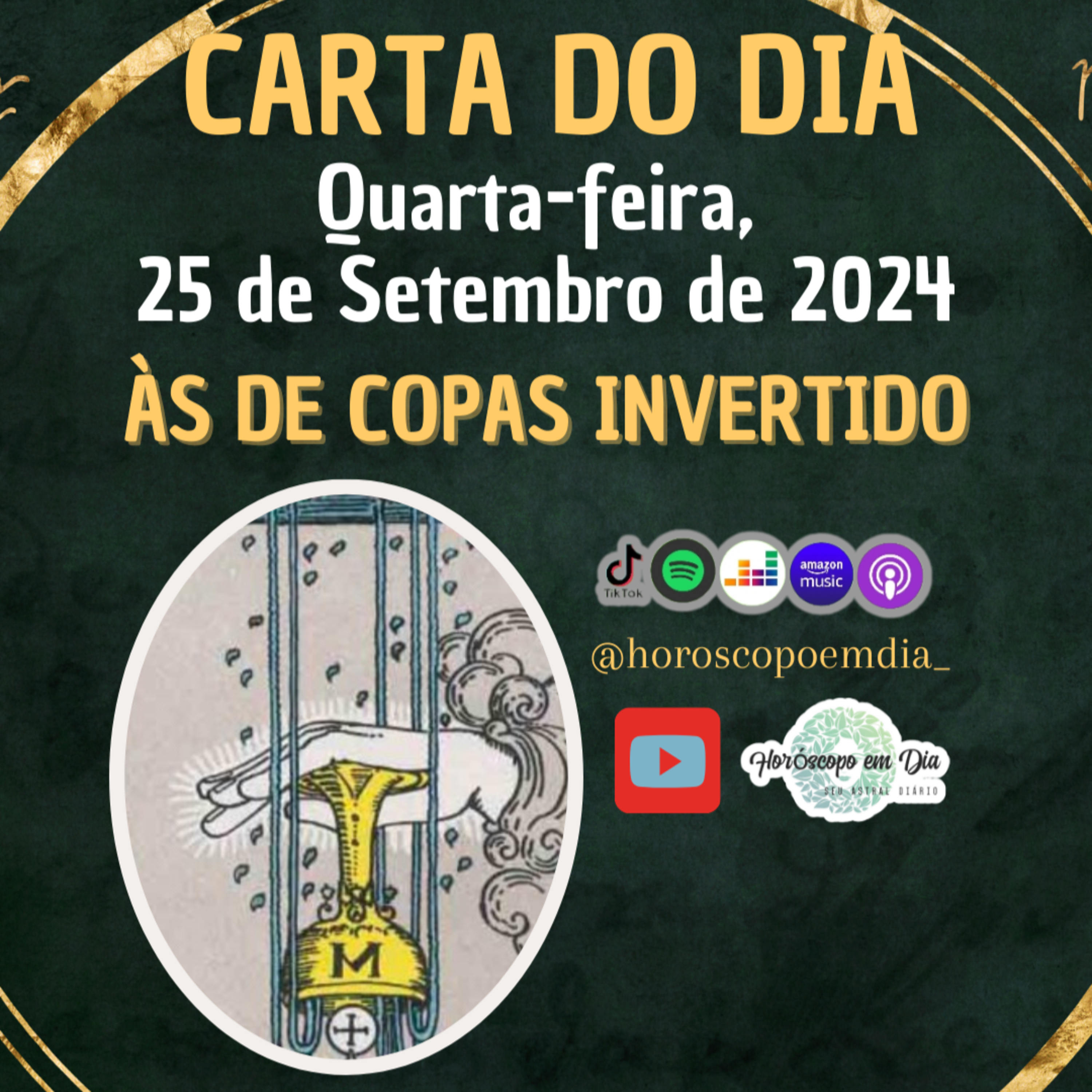 Carta para o dia 25 de Setembro de 2024, Às de Copas Invertido.  episode artwork