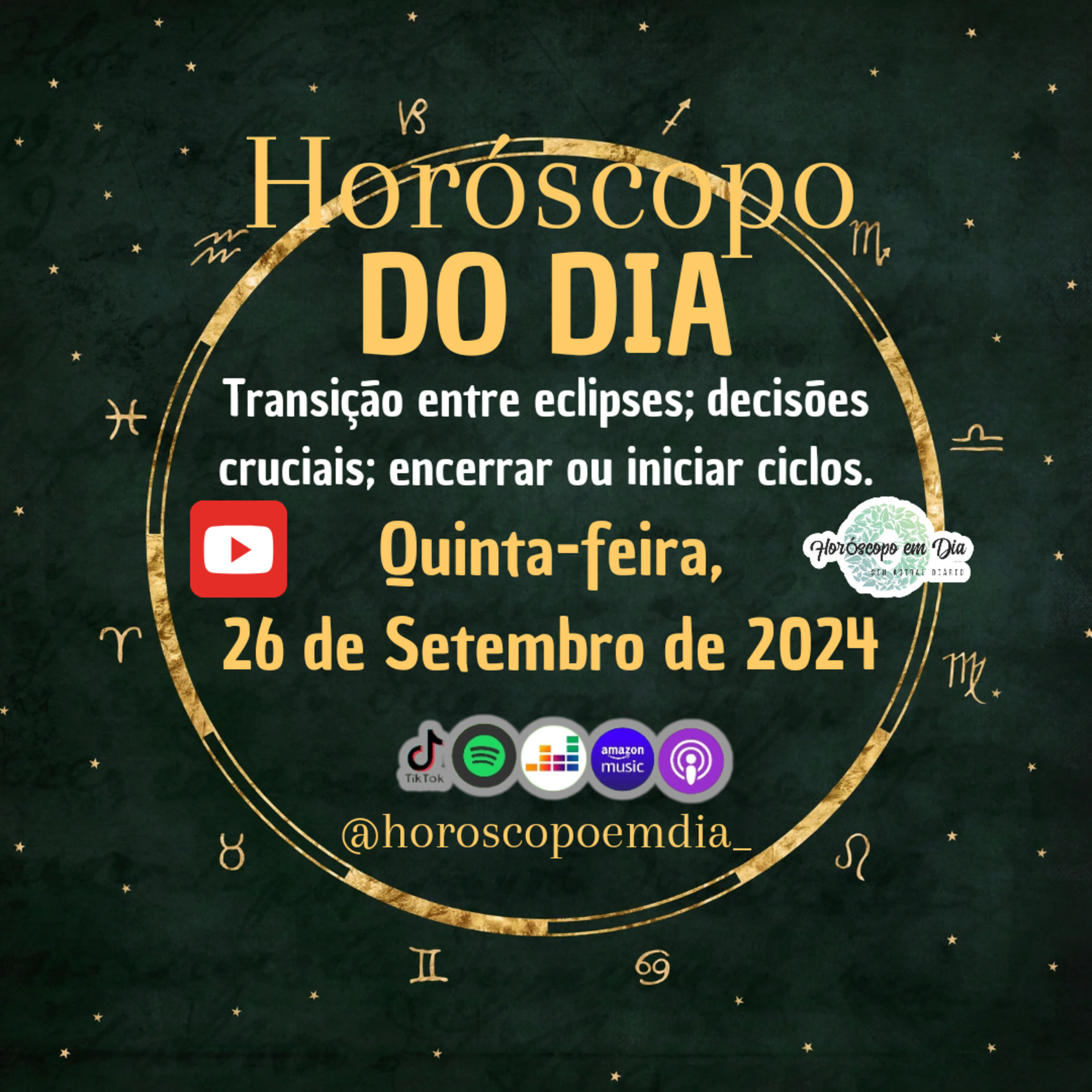 Horóscopo do Dia, Quinta-feira, 26 de Setembro de 2024, Todos os signos. episode artwork
