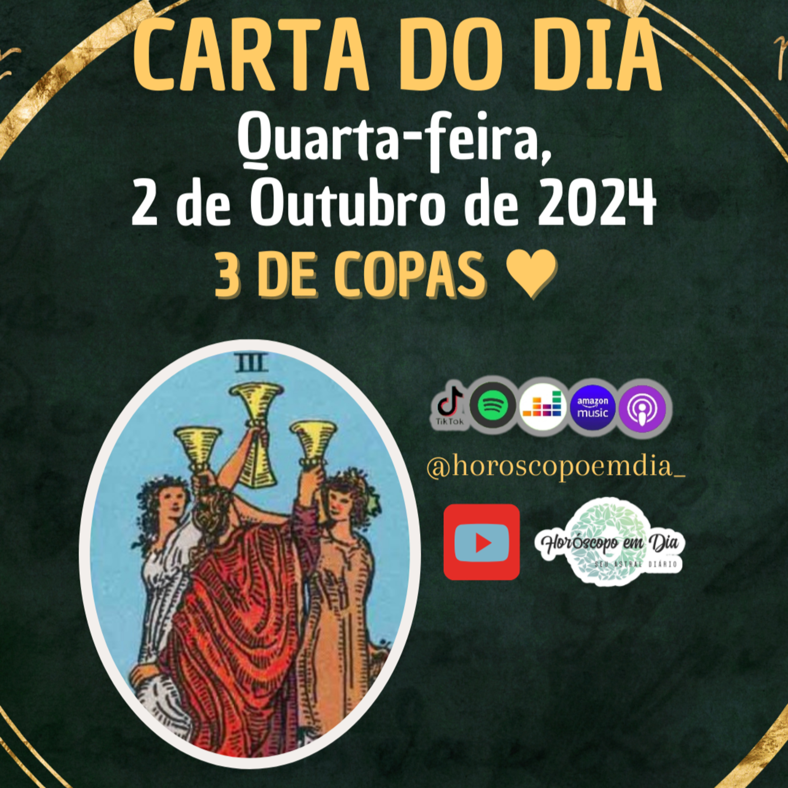 Carta para o dia 2 de Outubro de 2024, 3 de Copas.  episode artwork