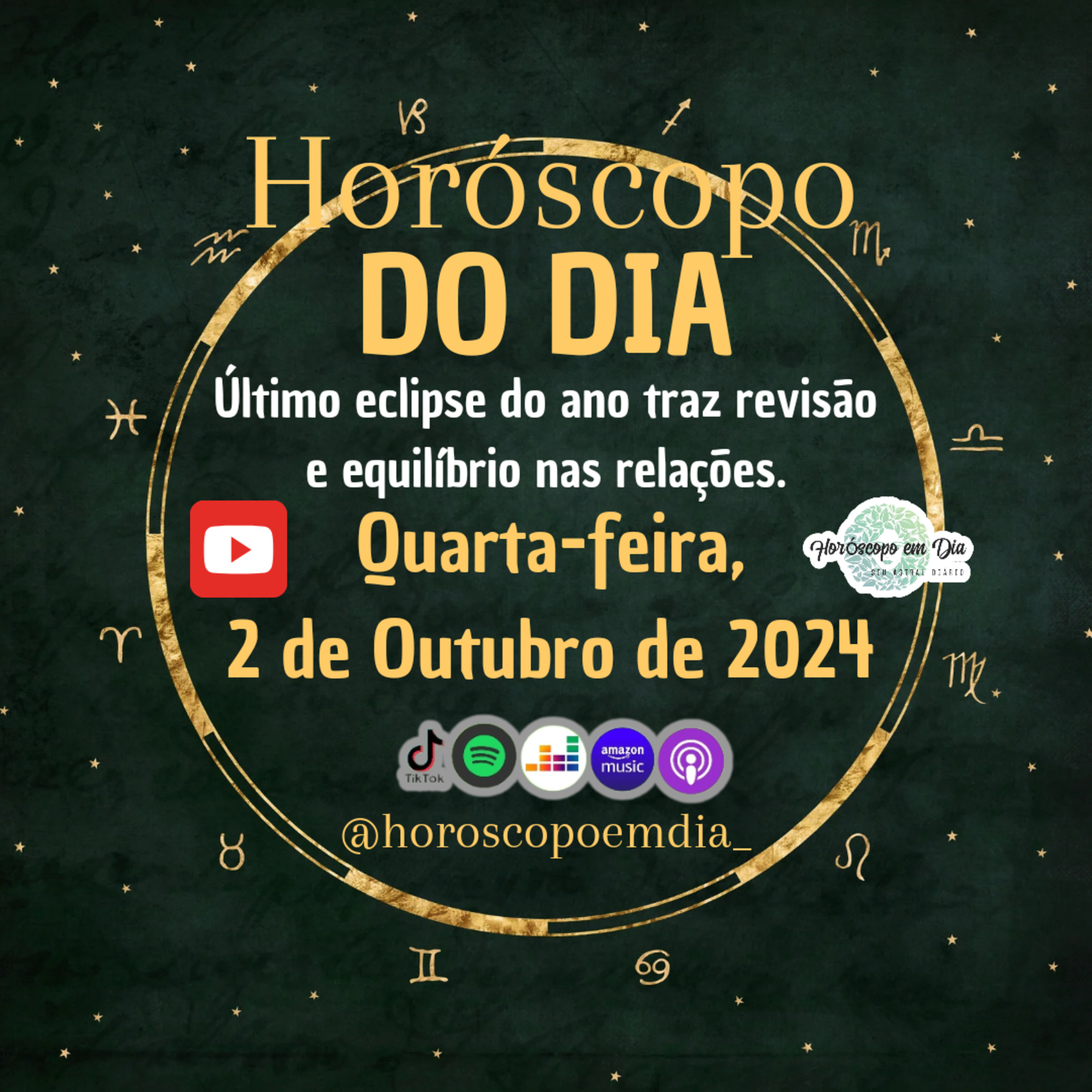 Horóscopo do Dia, Quarta-feira, 2 de Outubro de 2024, Todos os signos. episode artwork