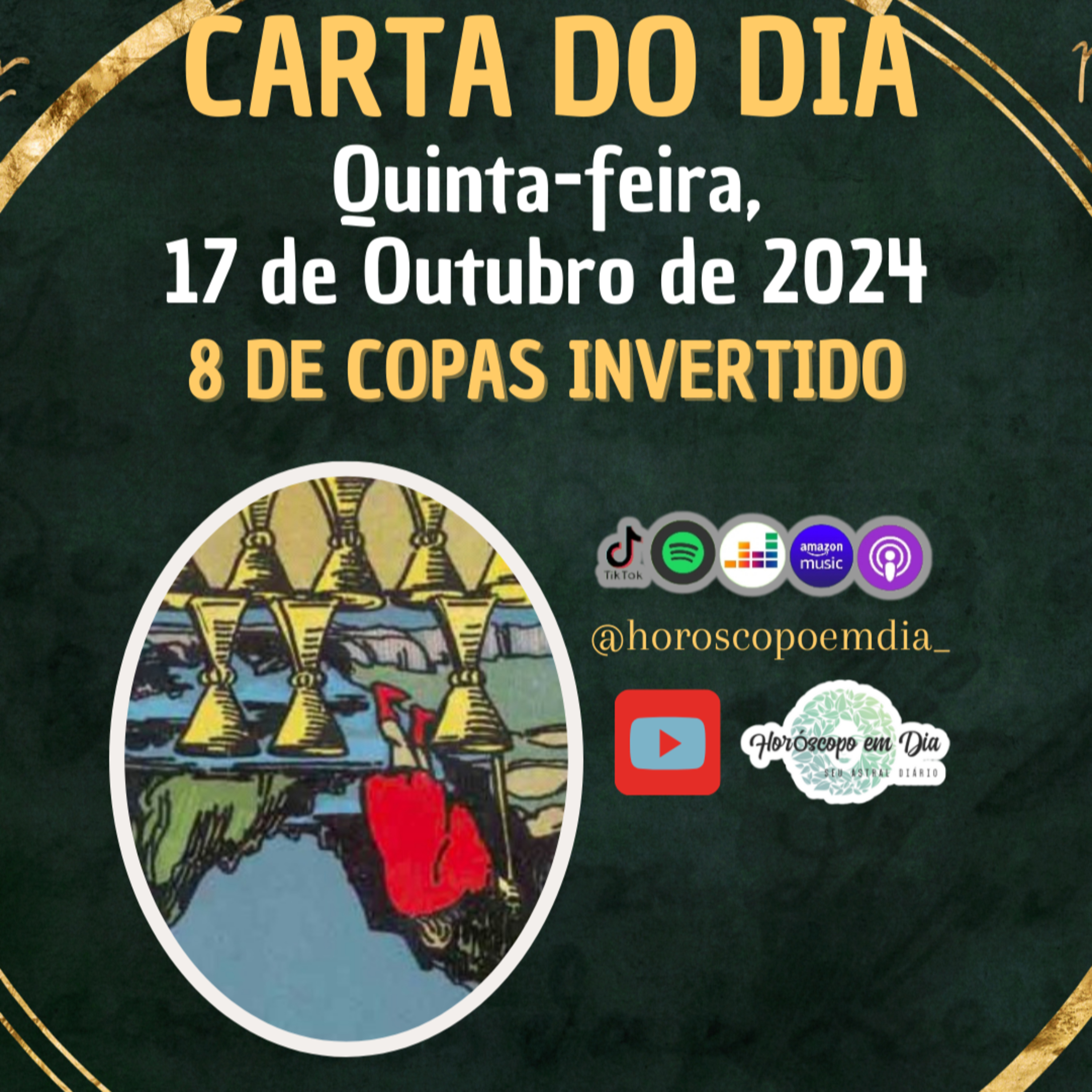 Carta para o dia 17 de Outubro de 2024, 8 de Copas invertido. episode artwork