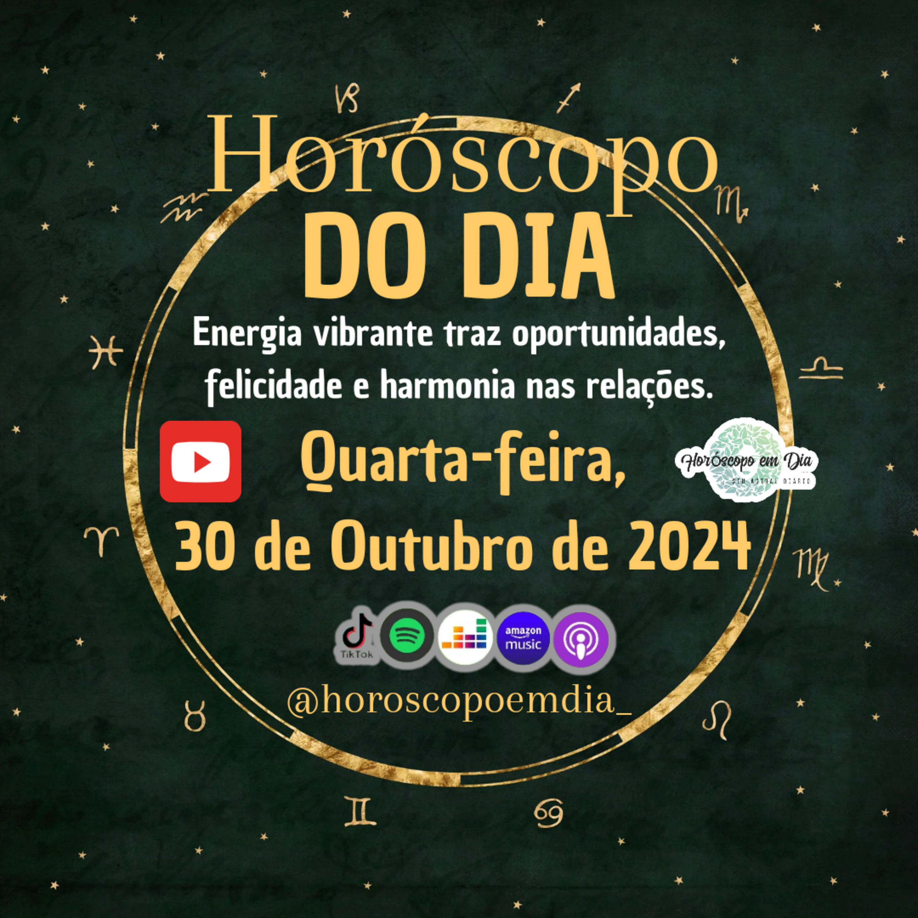 Horóscopo do Dia, Quarta-feira, 30 de Outubro de 2024. Todos os signos. episode artwork