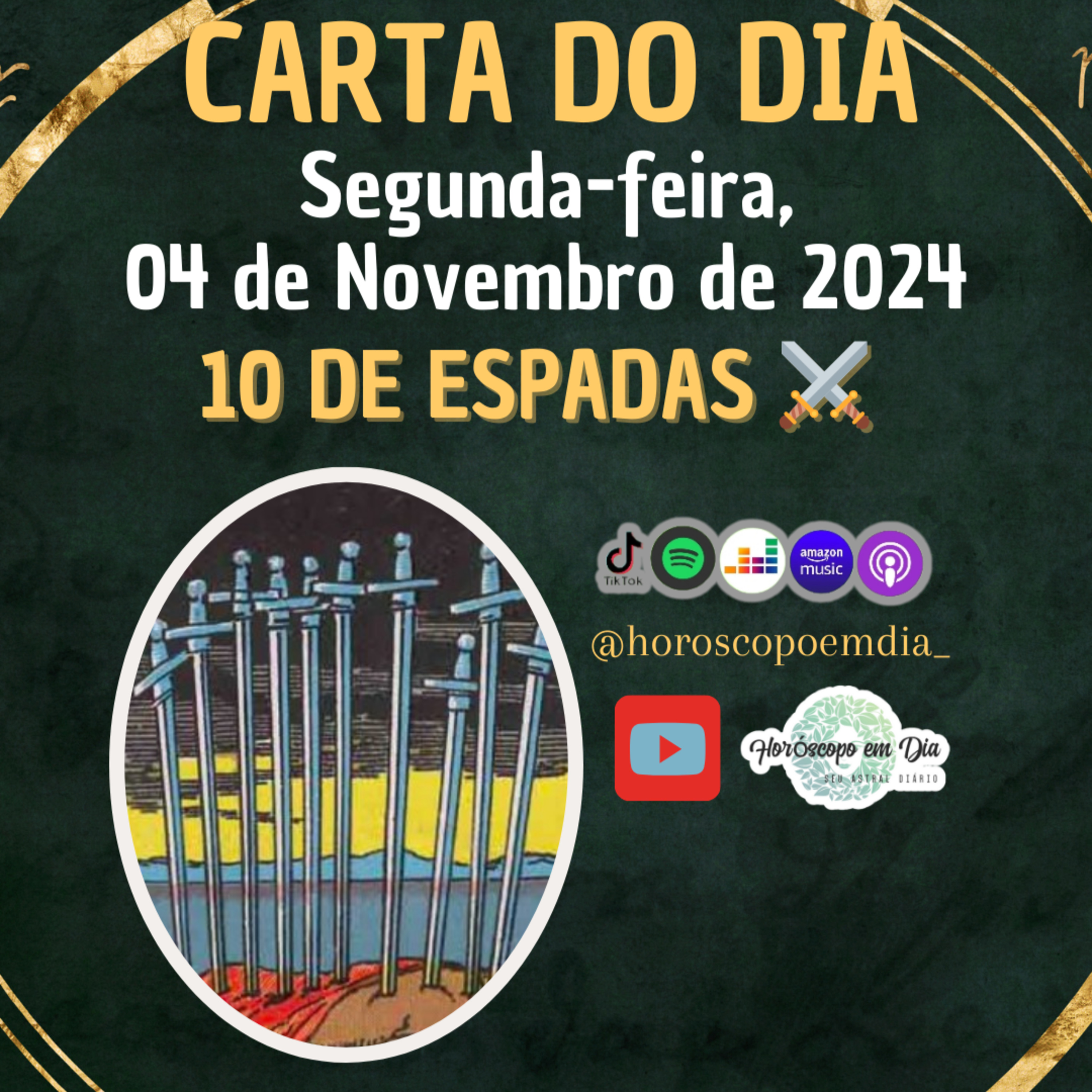 Carta para o dia 4 de Novembro de 2024, 10 de Espadas. episode artwork