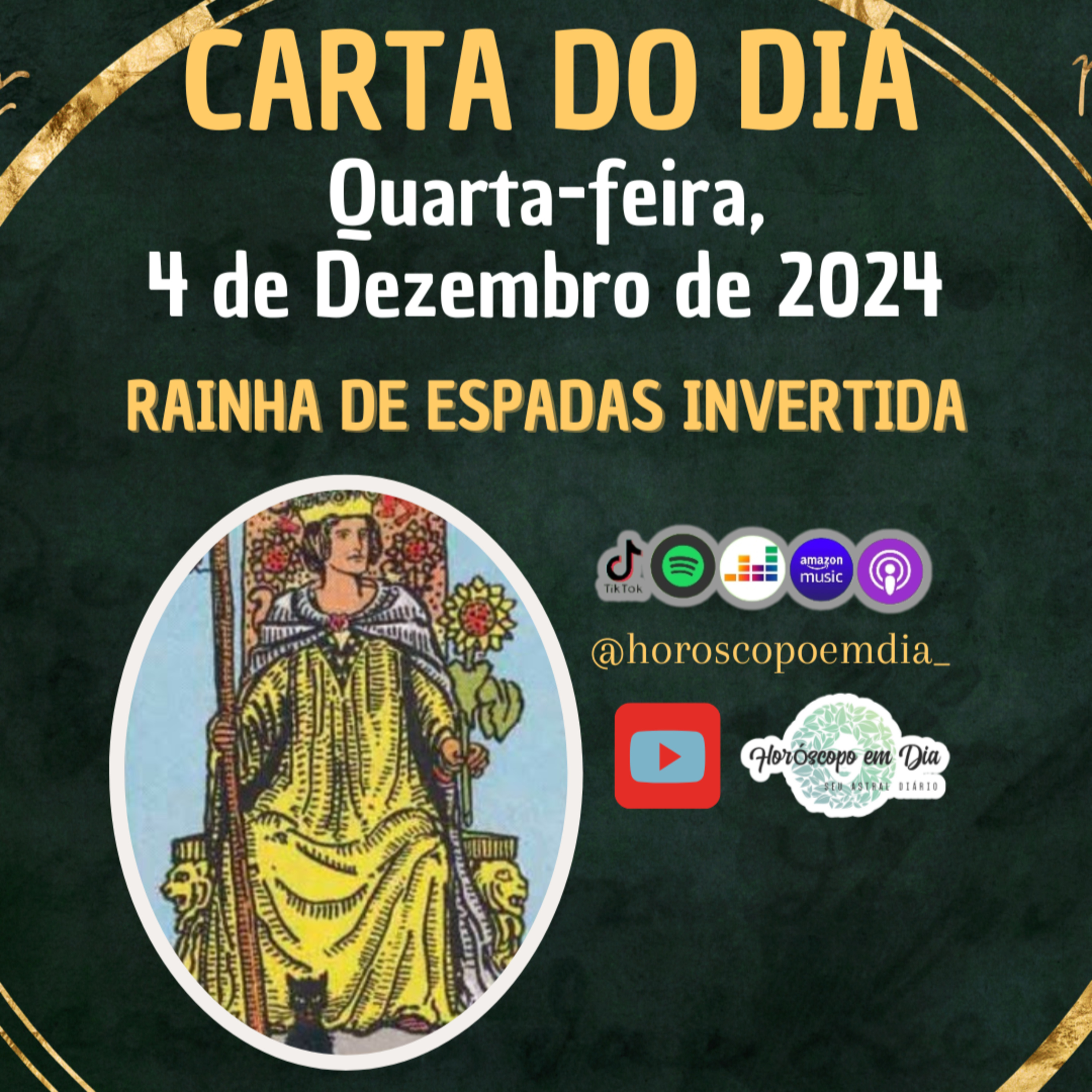 Carta para o dia 4 de Dezembro de 2024, Rainha de Paus Invertida. episode artwork