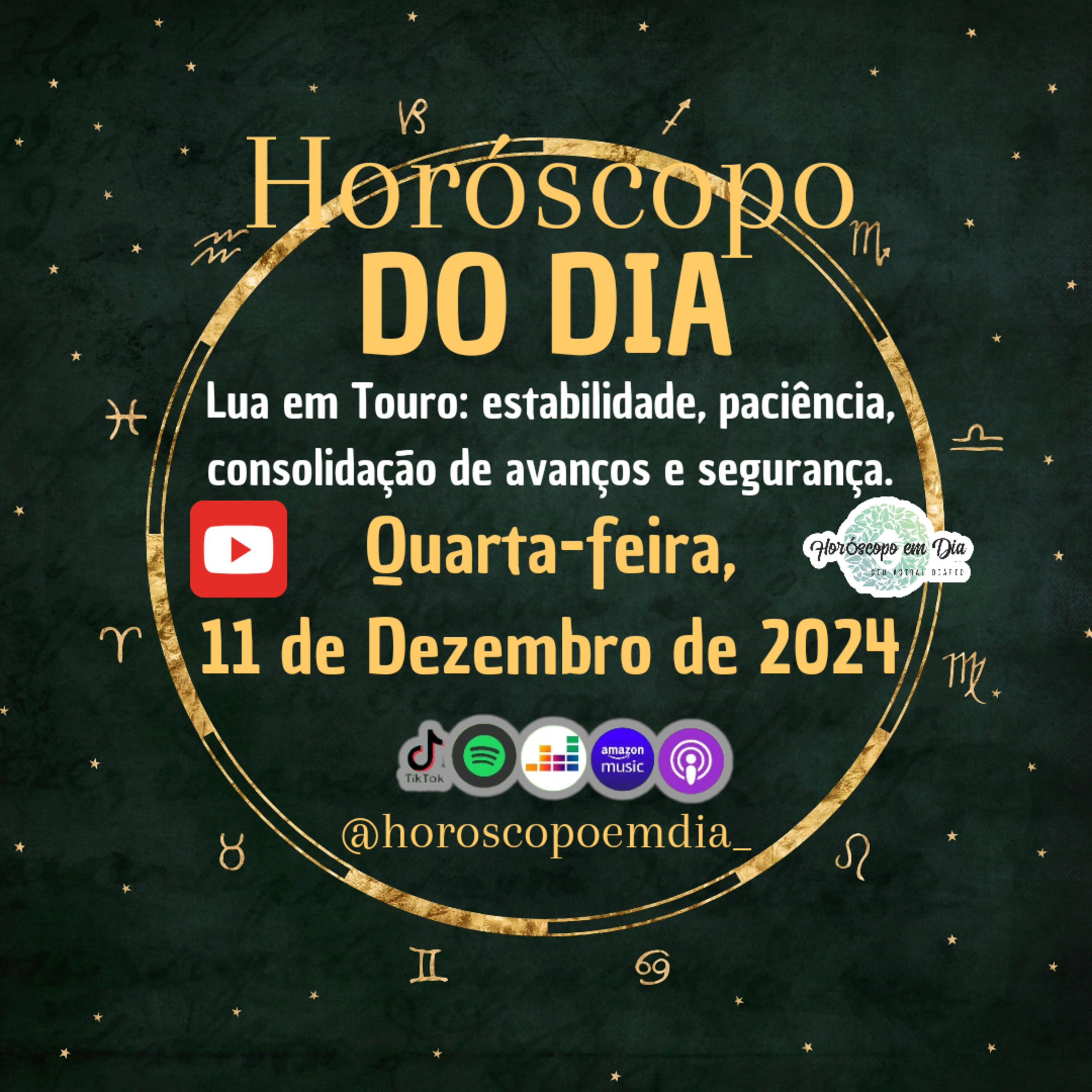 Horóscopo do Dia, Quarta-feira, 11 de Dezembro de 2024. Todos os signos. episode artwork