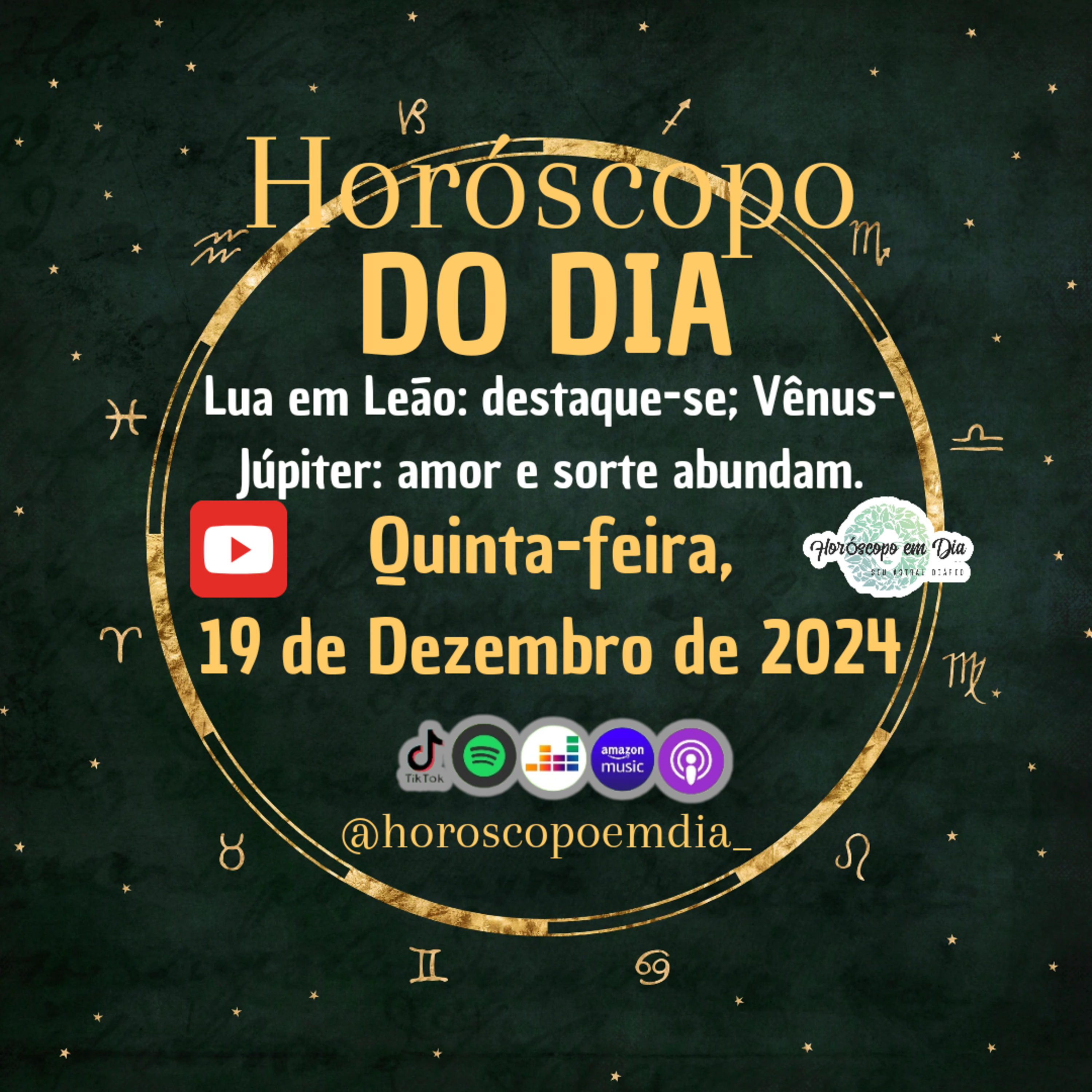 Horóscopo do Dia, Quinta-feira, 19 de Dezembro de 2024. Todos os signos. episode artwork
