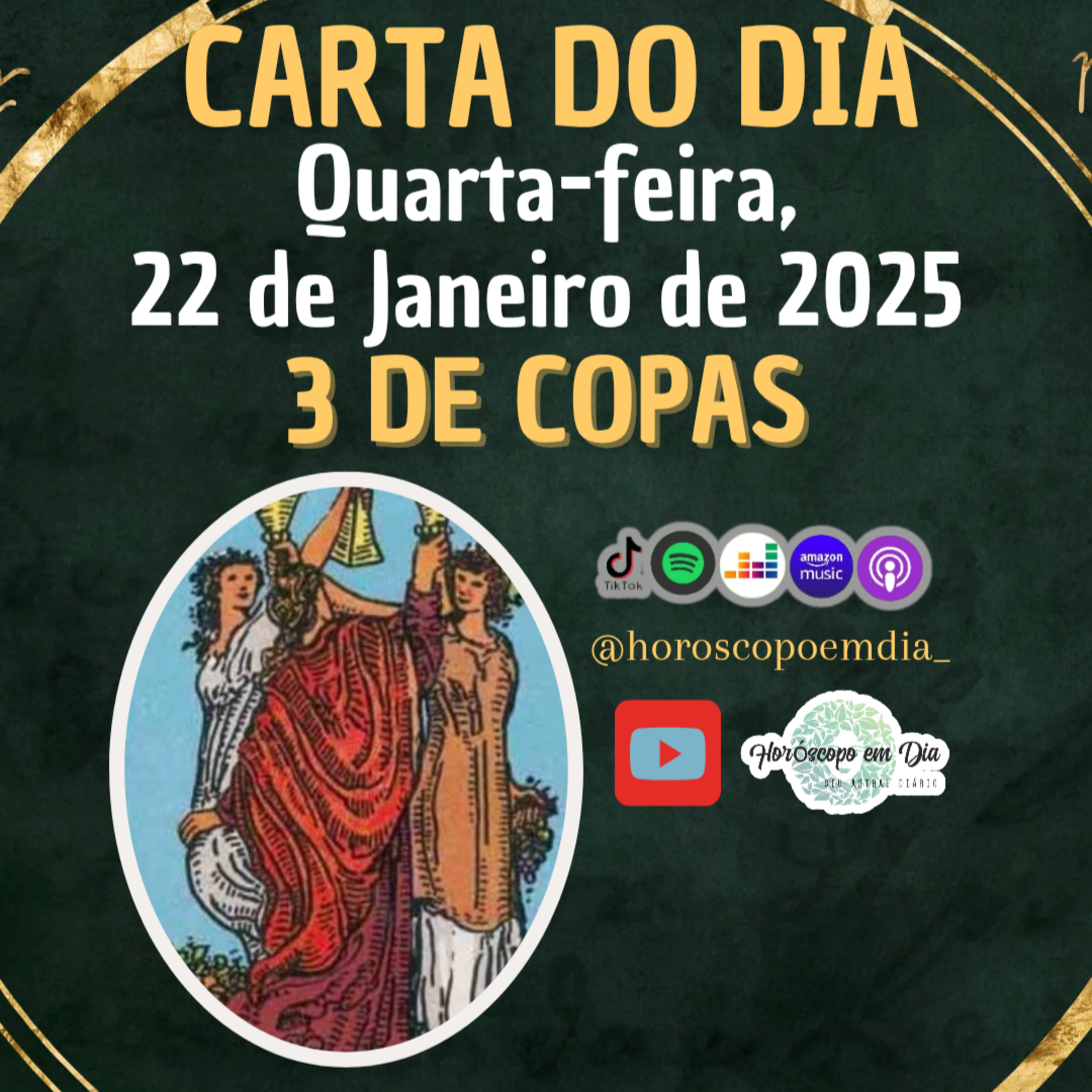 Carta para o dia 22 de Janeiro de 2025, 3 de Copas.  episode artwork