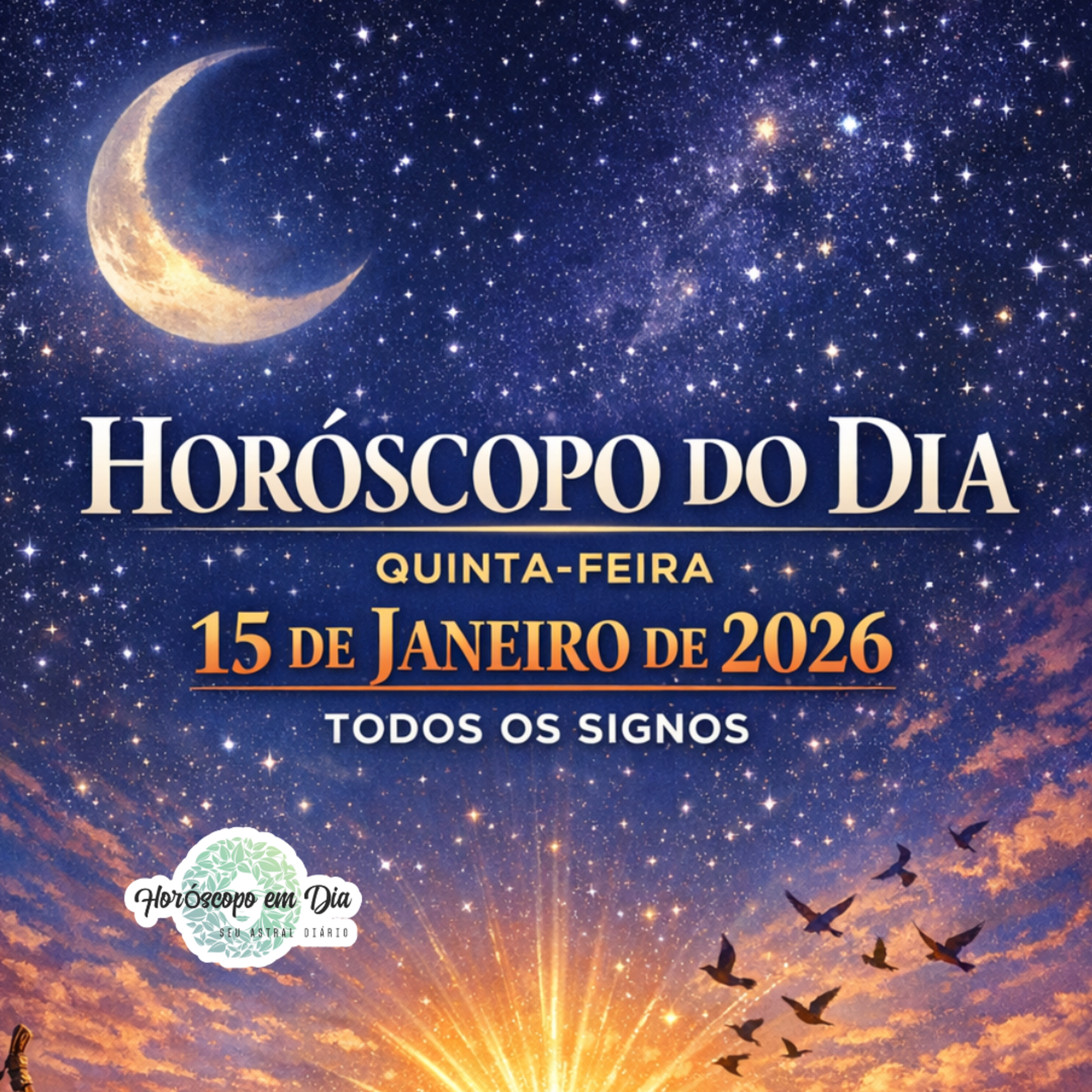 Horóscopo do Dia, Quinta-feira, 15 de Janeiro de 2026. Todos os signos. episode artwork