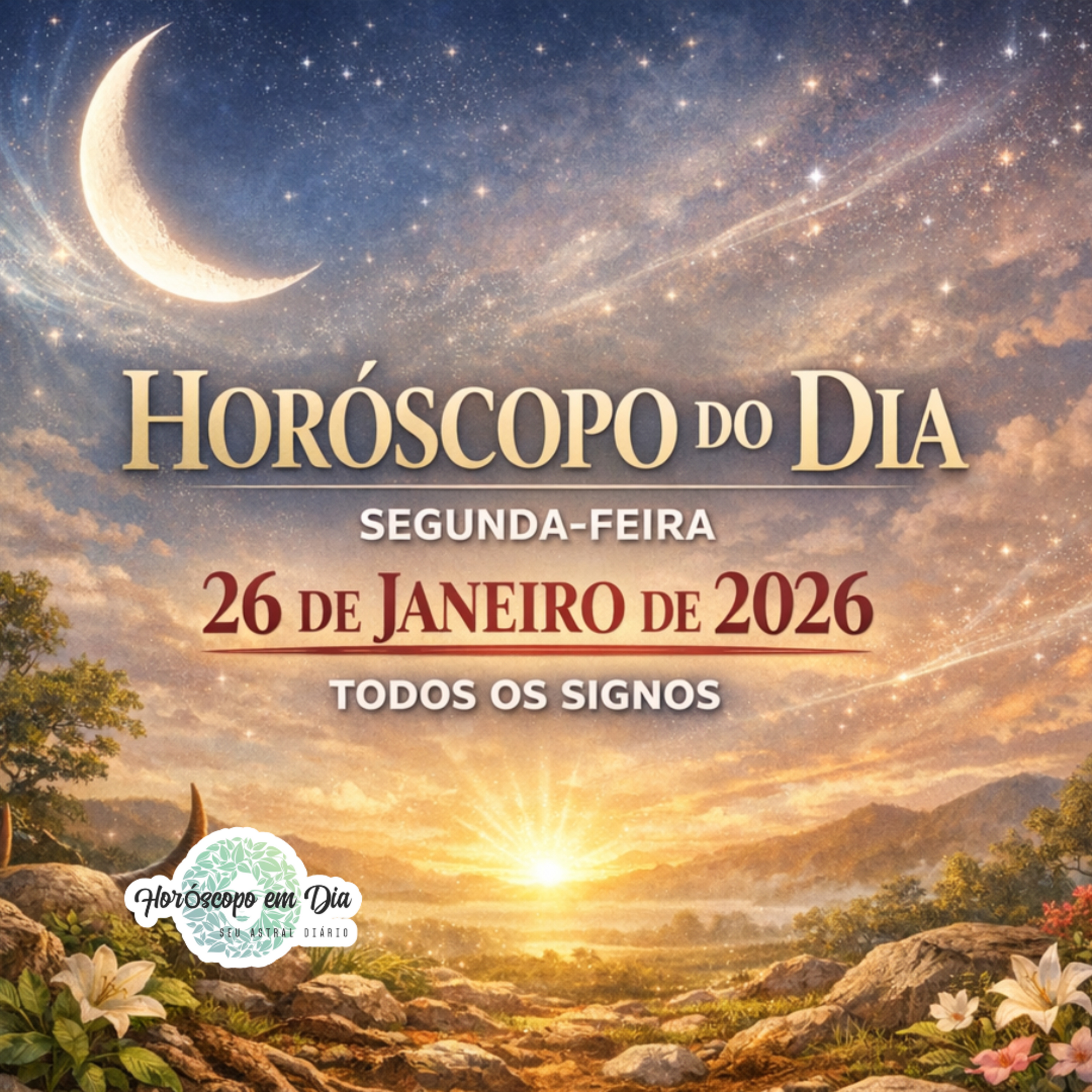 Horóscopo do Dia, Segunda-feira, 26 de Janeiro de 2026. Todos os signos. episode artwork