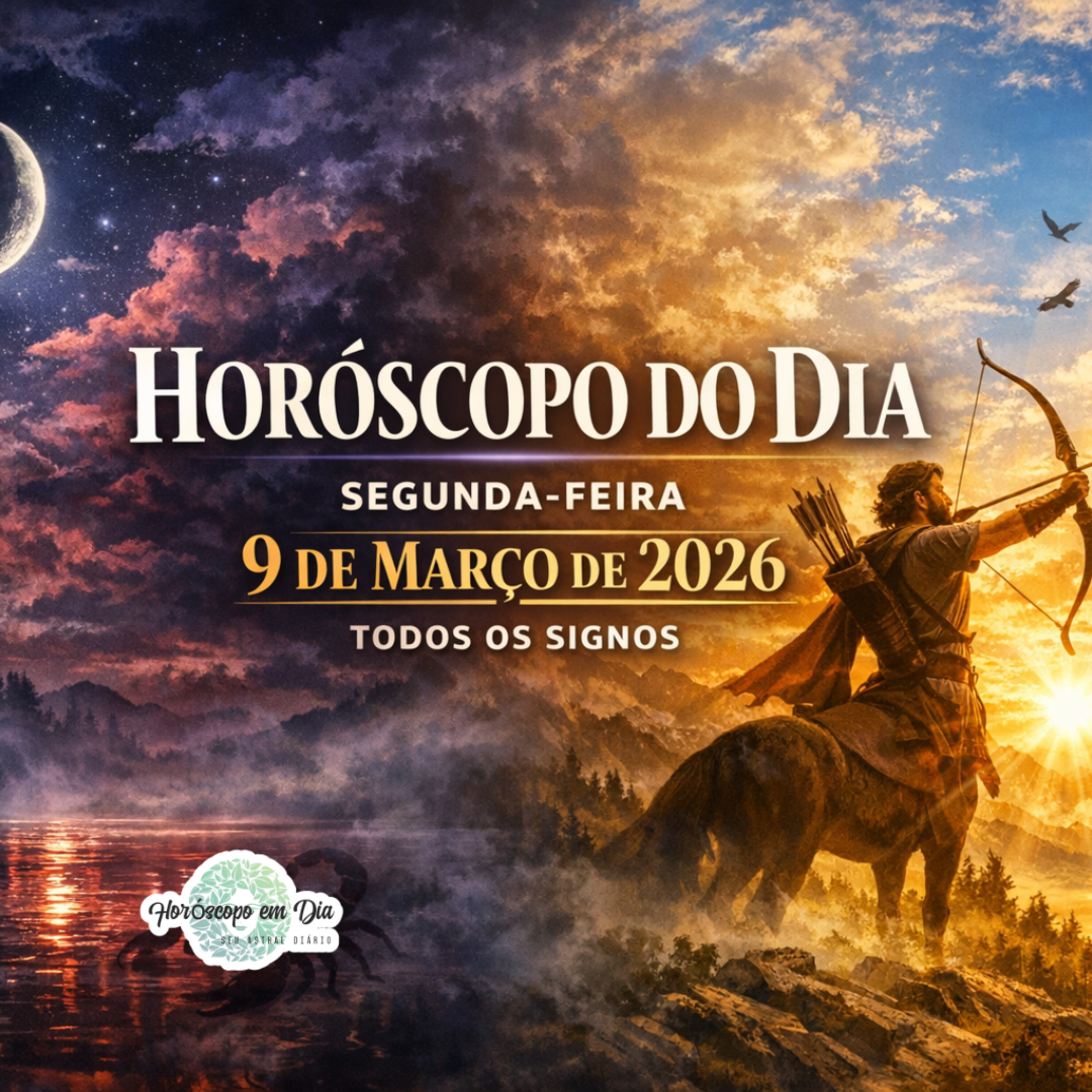 Horóscopo do Dia, Segunda-feira, 9 de Março de 2026. Todos os signos. episode artwork