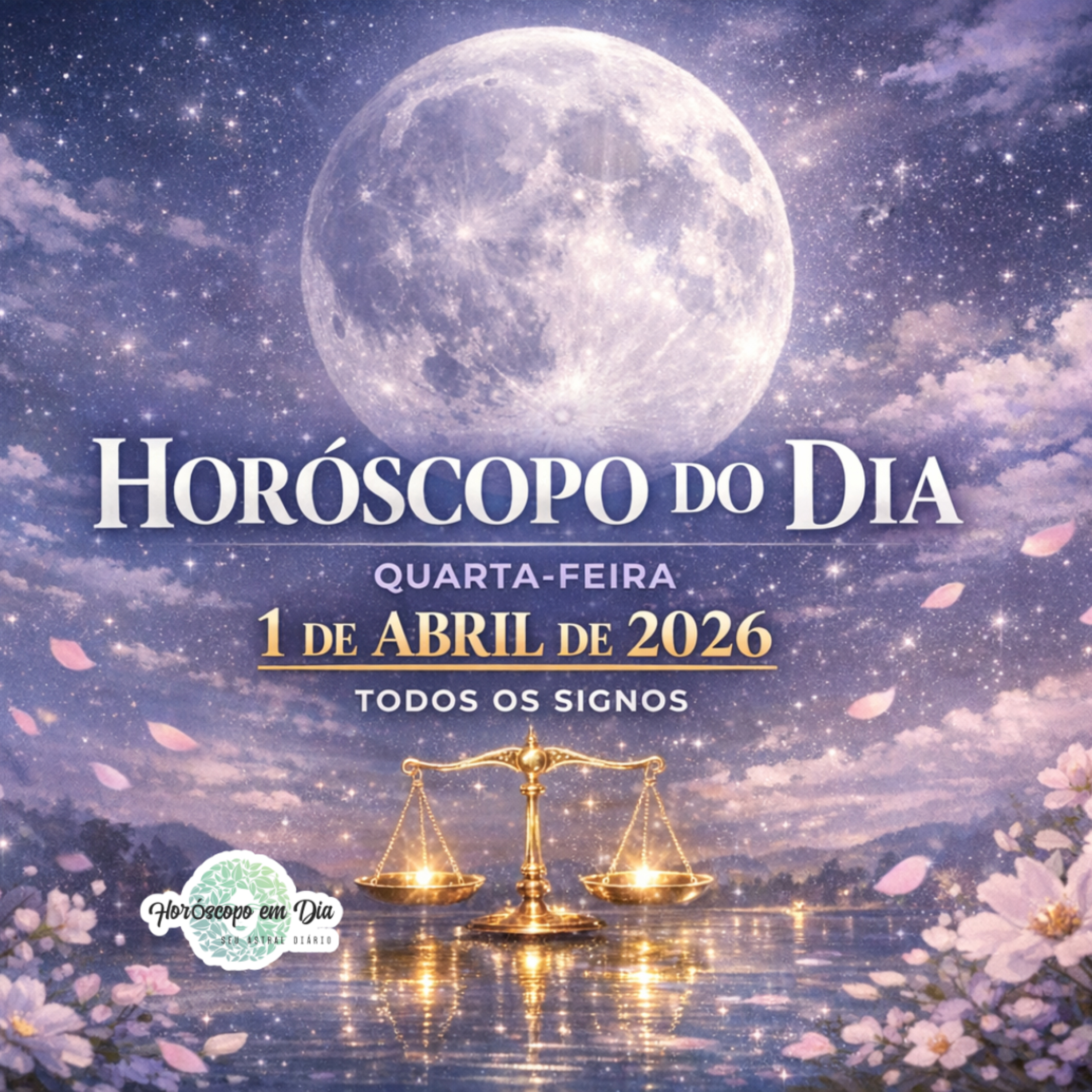 Horóscopo do Dia, Quarta-feira, 1 de Abril de 2026. Todos os signos. episode artwork