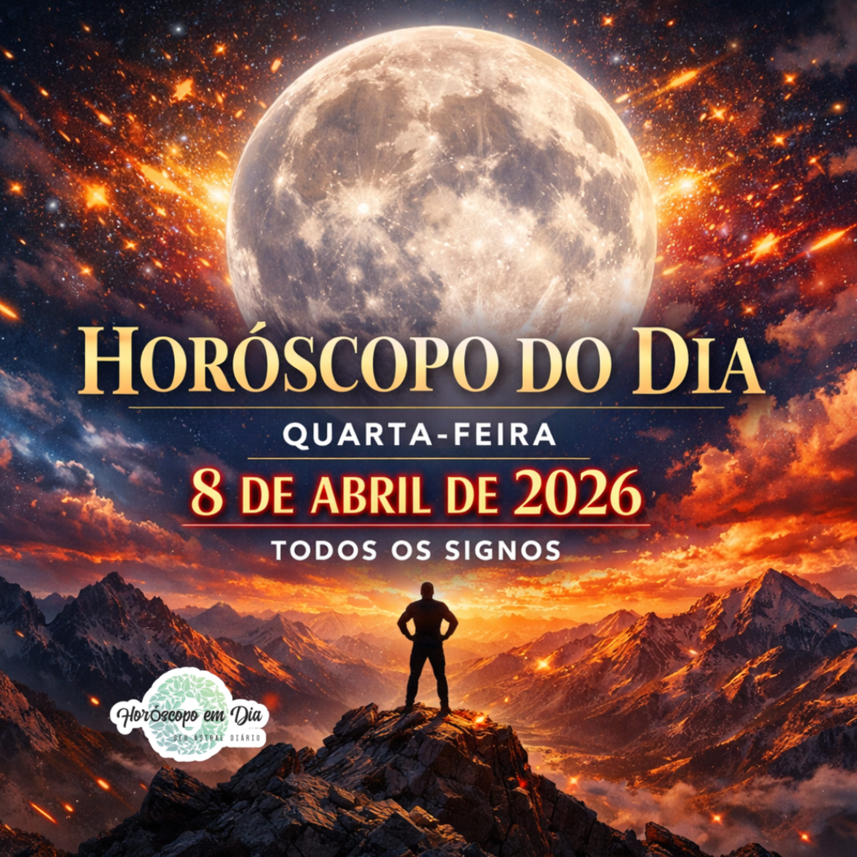 Horóscopo do Dia, Quarta-feira, 8 de Abril de 2026. Todos os signos. episode artwork