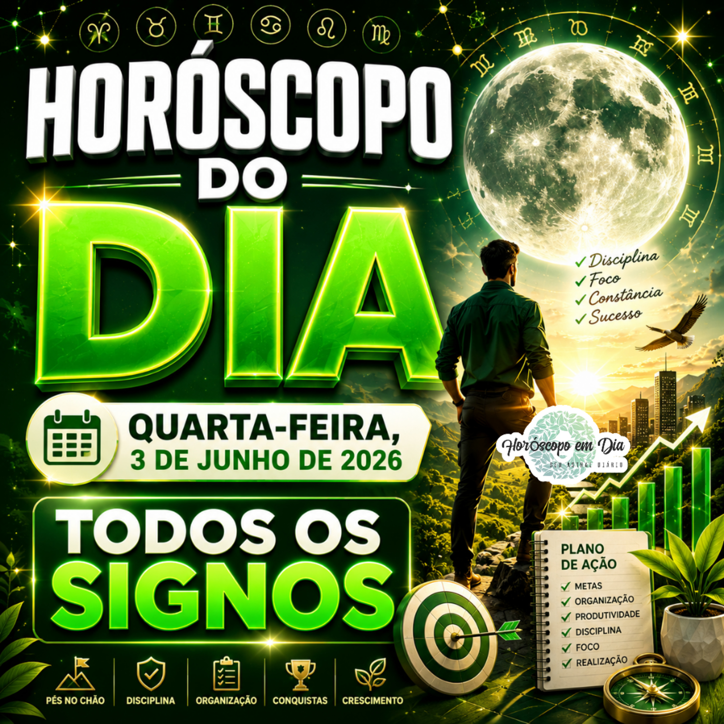 Horóscopo do Dia, Quarta-feira, 3 de Junho de 2026. Todos os signos. episode artwork
