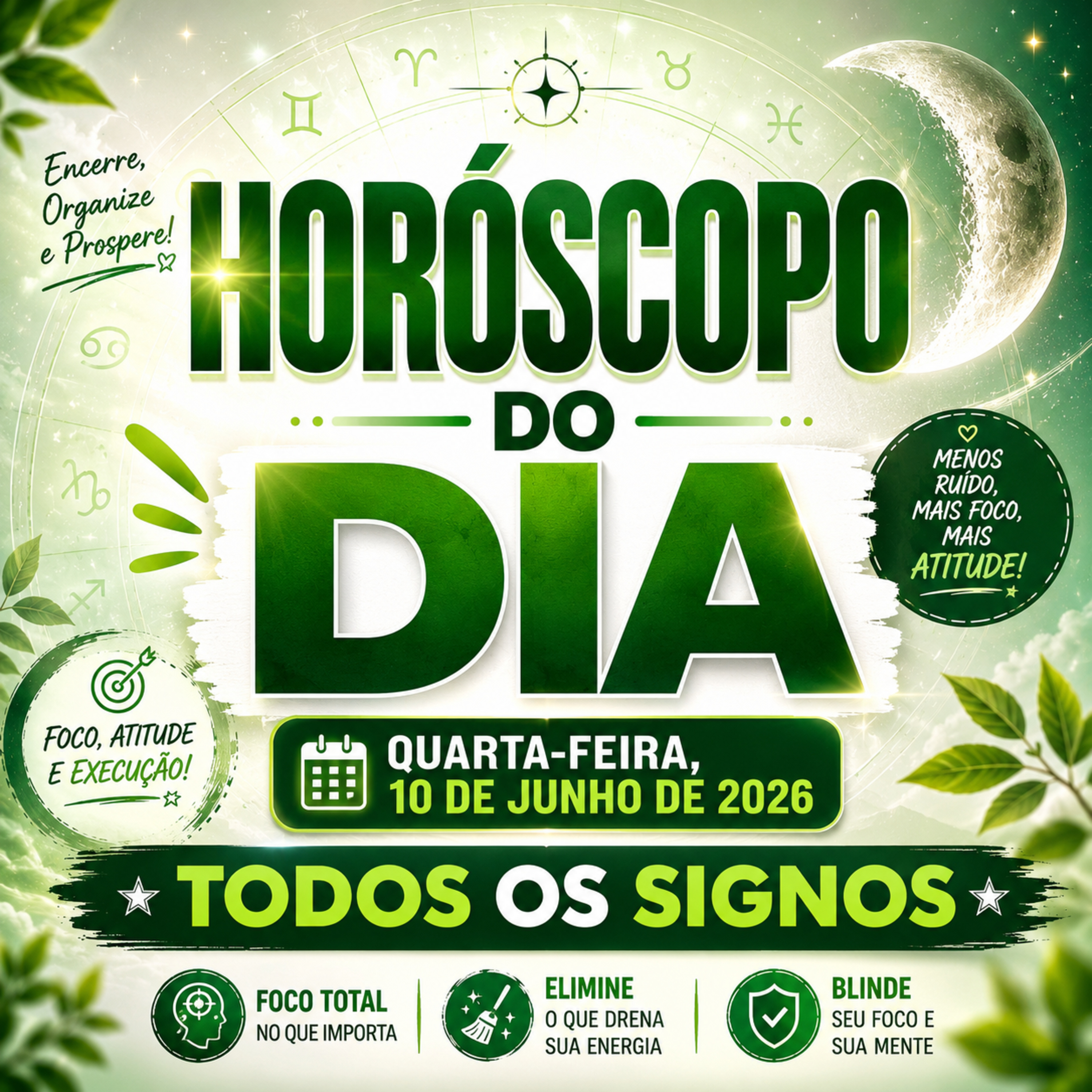 Horóscopo do Dia, Quarta-feira, 10 de Junho de 2026. Todos os signos. episode artwork
