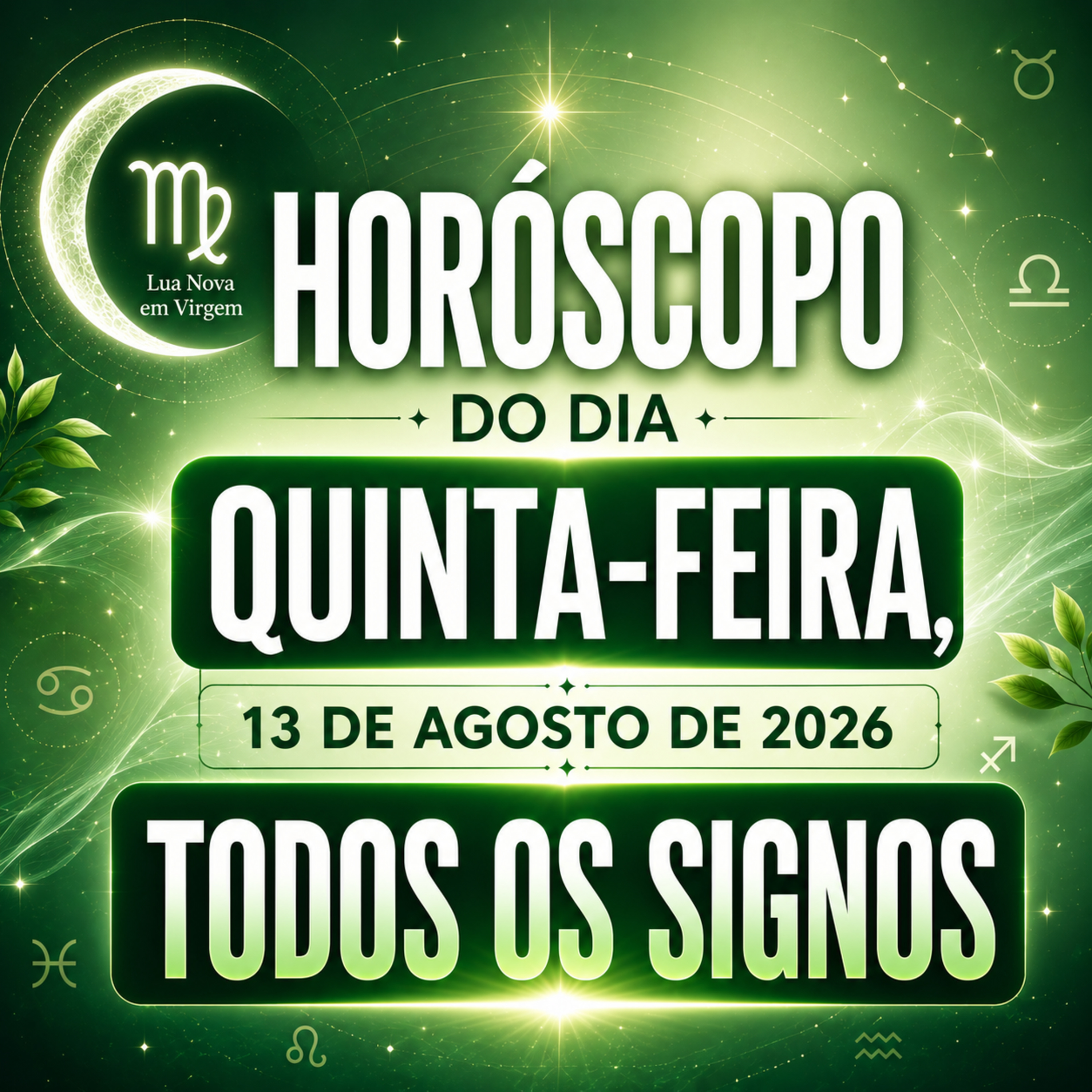 Horóscopo do Dia, Quinta-feira, 13 de Agosto de 2026. Todos os signos. episode artwork