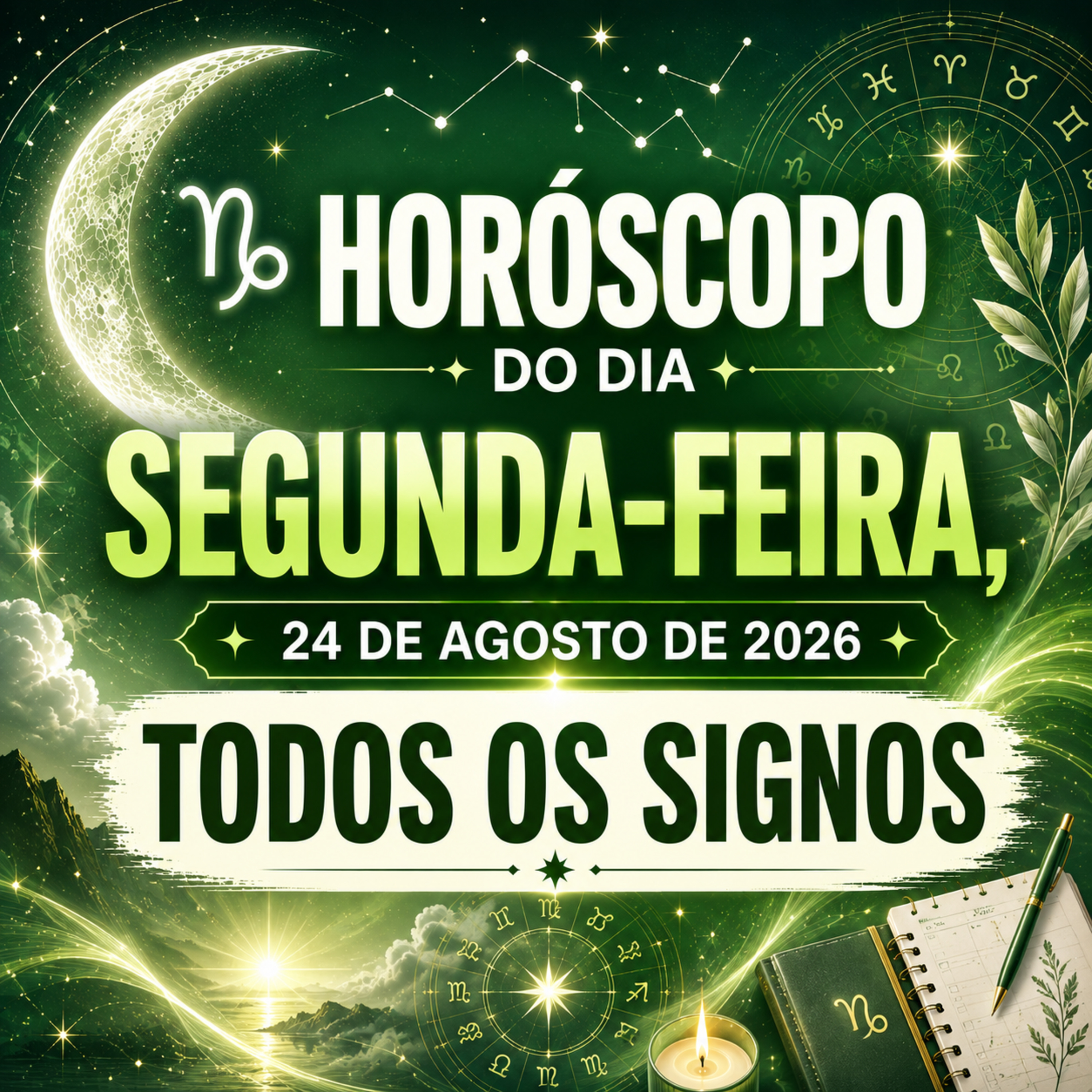 Horóscopo do Dia, Segunda-feira, 24 de Agosto de 2026. Todos os signos. episode artwork
