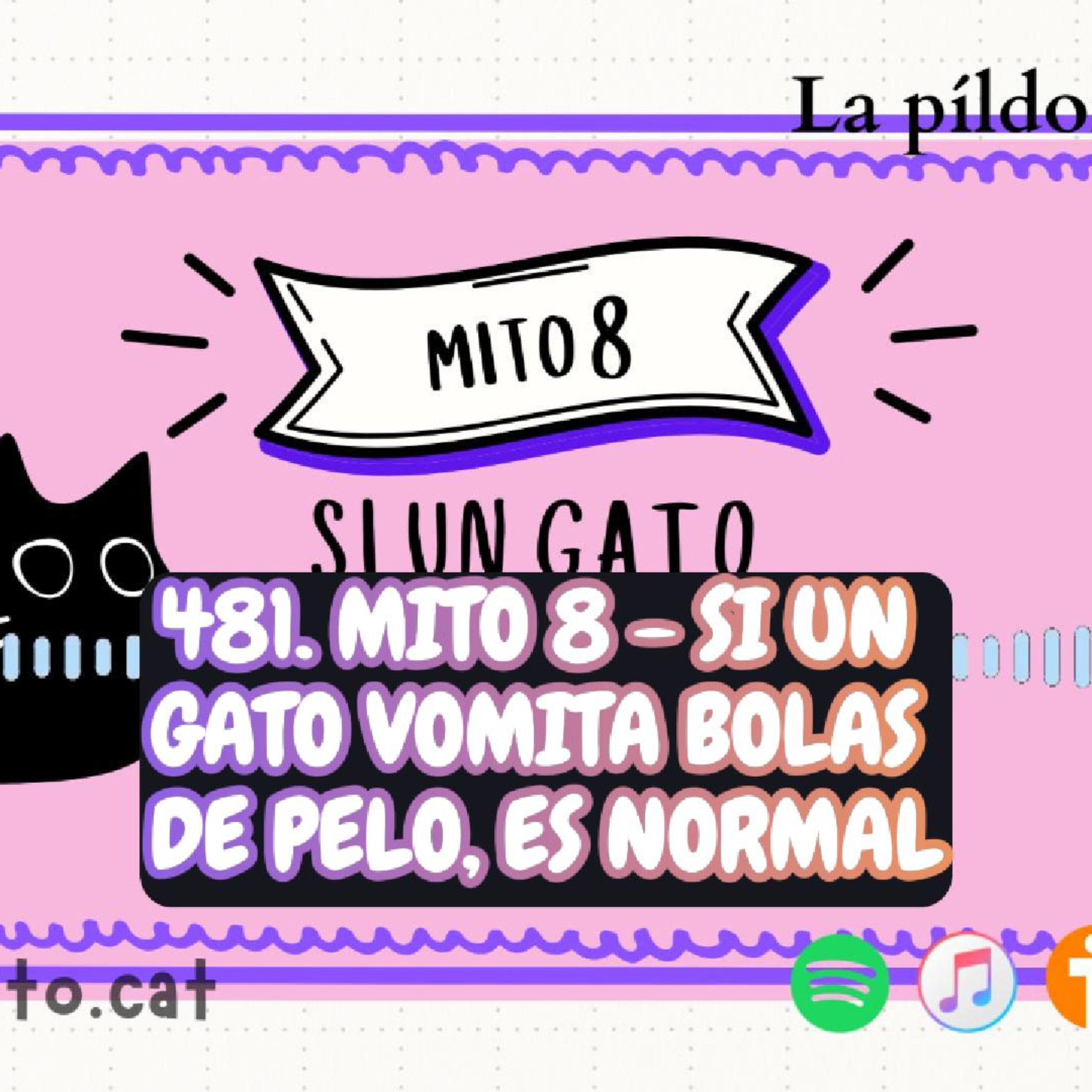 Imagen del episodio 481. Mito 8 - Si un gato vomita bolas de pelo, es normal