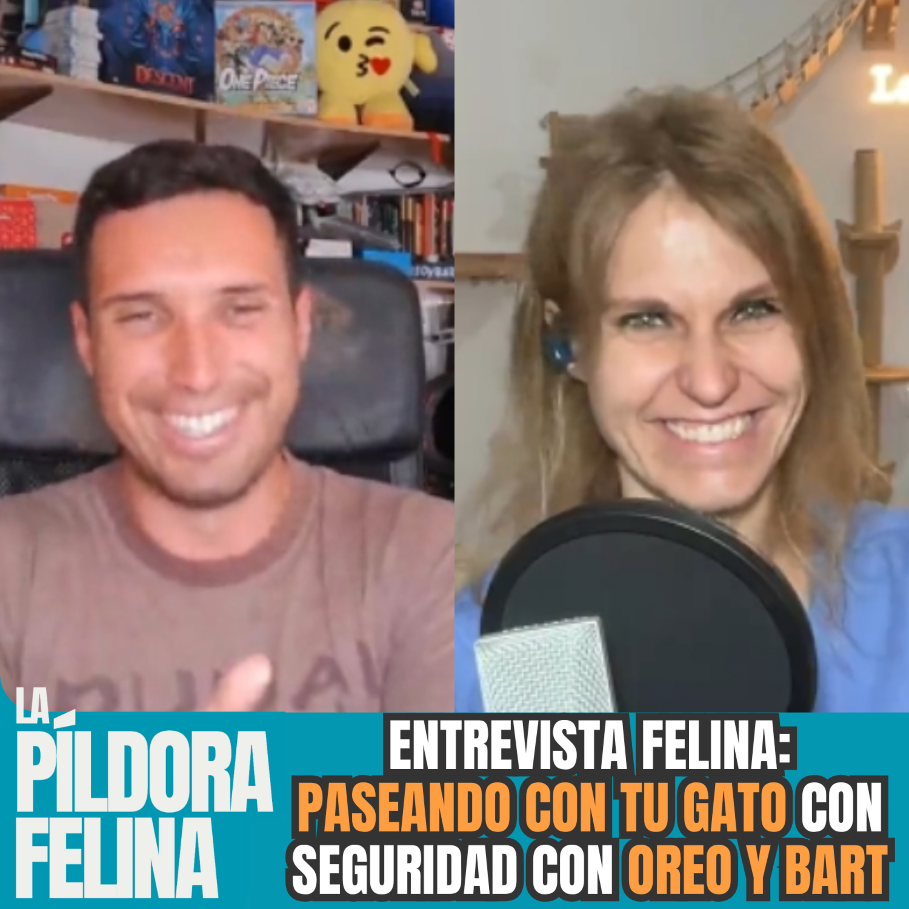 Imagen del episodio 705. Entrevista Felina: Paseando CON tu gato con SEGURIDAD con OREO y BART