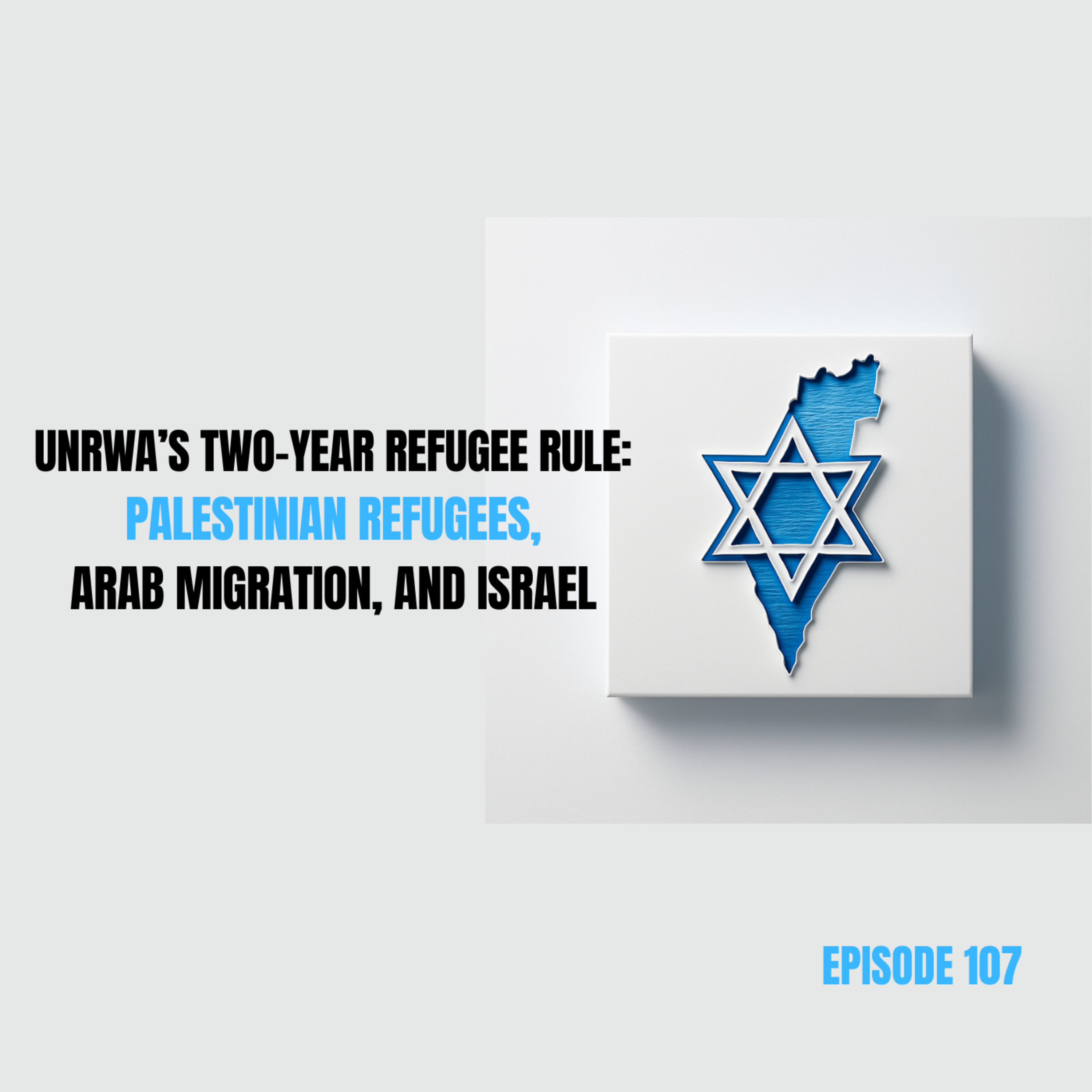 Ep 107 - UNRWA’s Two-Year Refugee Rule: Palestinian Refugees, Arab Migration, and Israel episode artwork