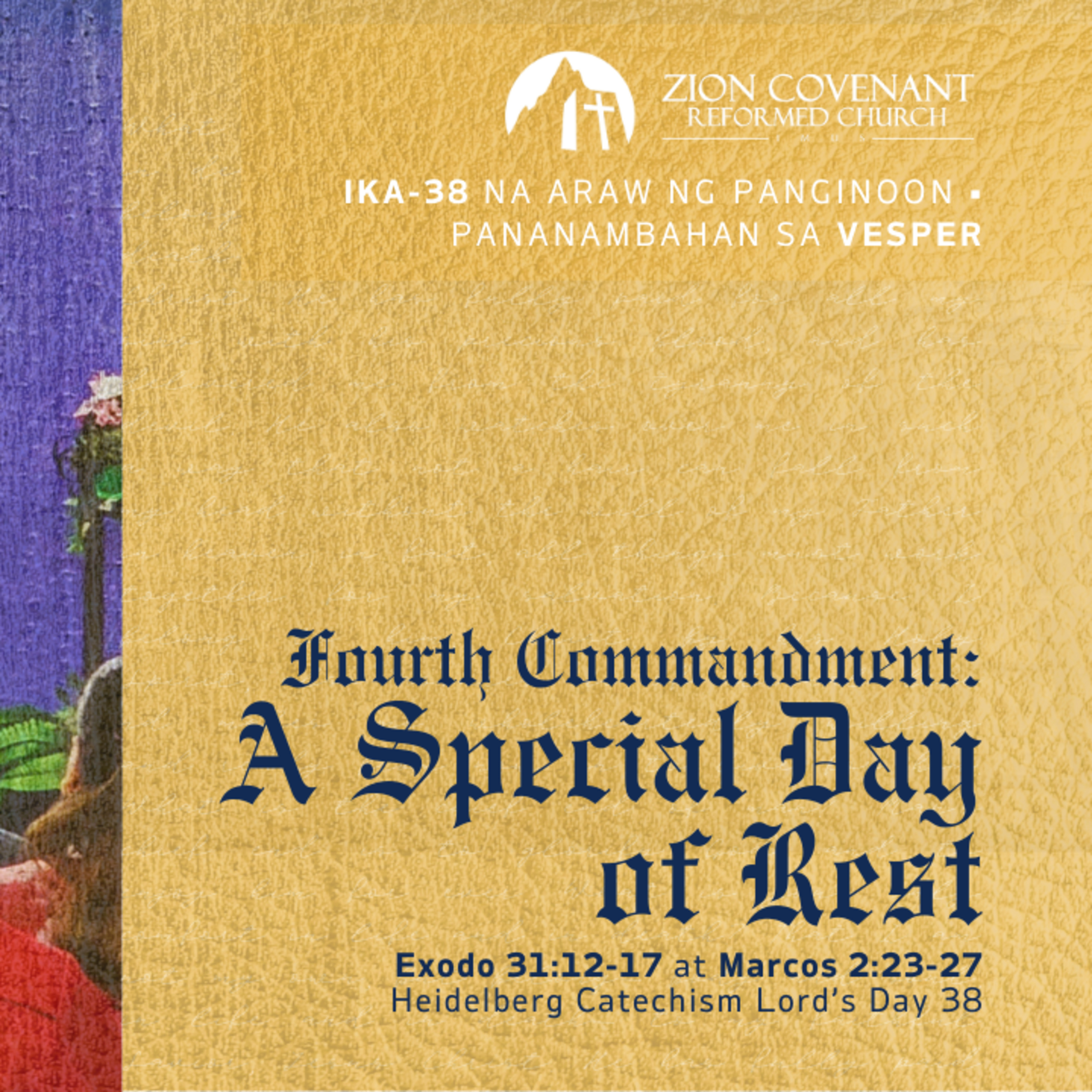 "Fourth Commandment: A Special Day of Rest" (Heidelberg Catechism Lord's Day 38) episode artwork