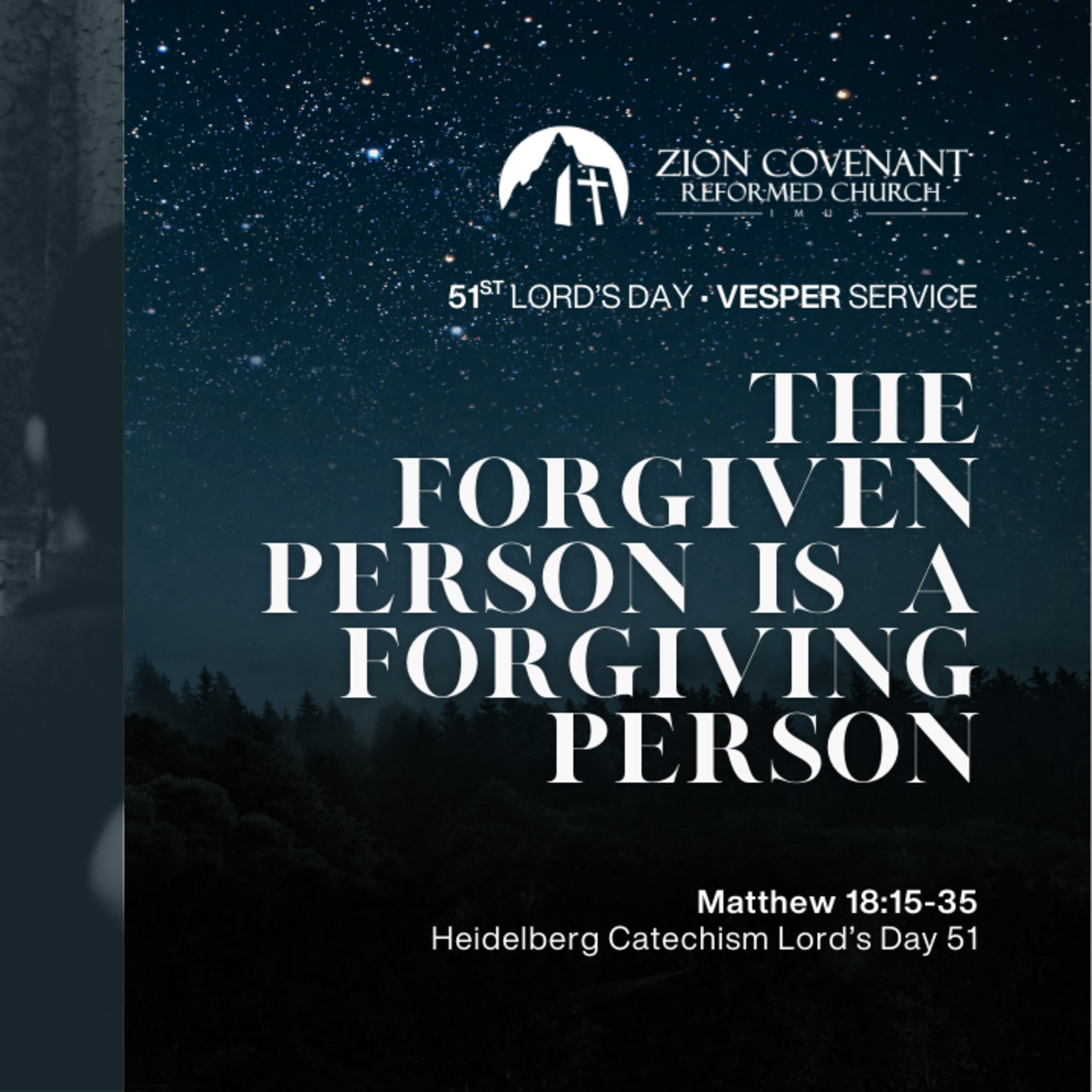 "The Forgiven Person is a Forgiving Person" (Heidelberg Catechism LD 51) episode artwork