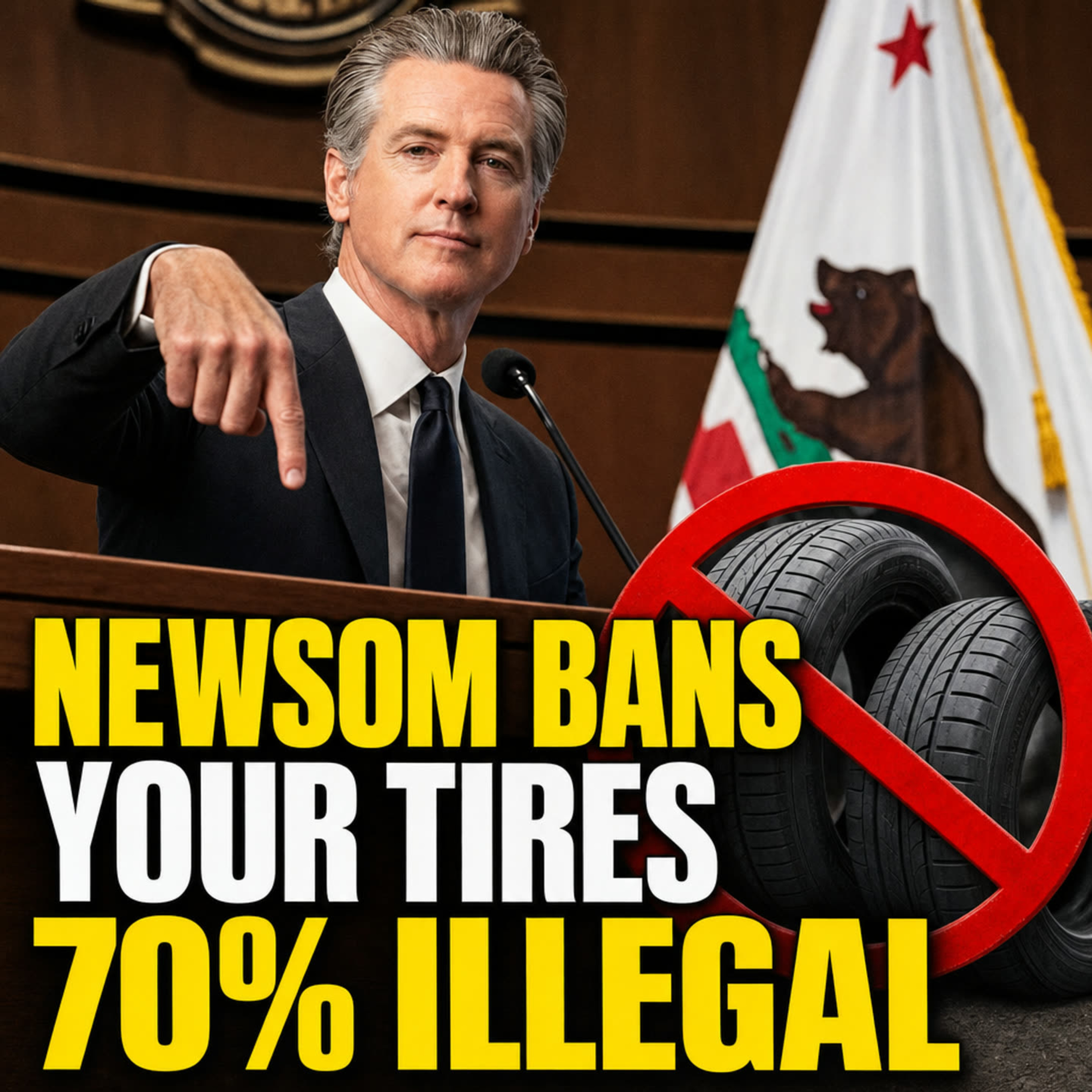 Newsom Bans 70% Of Tires In California Prices Could Spike To $157 Each episode artwork