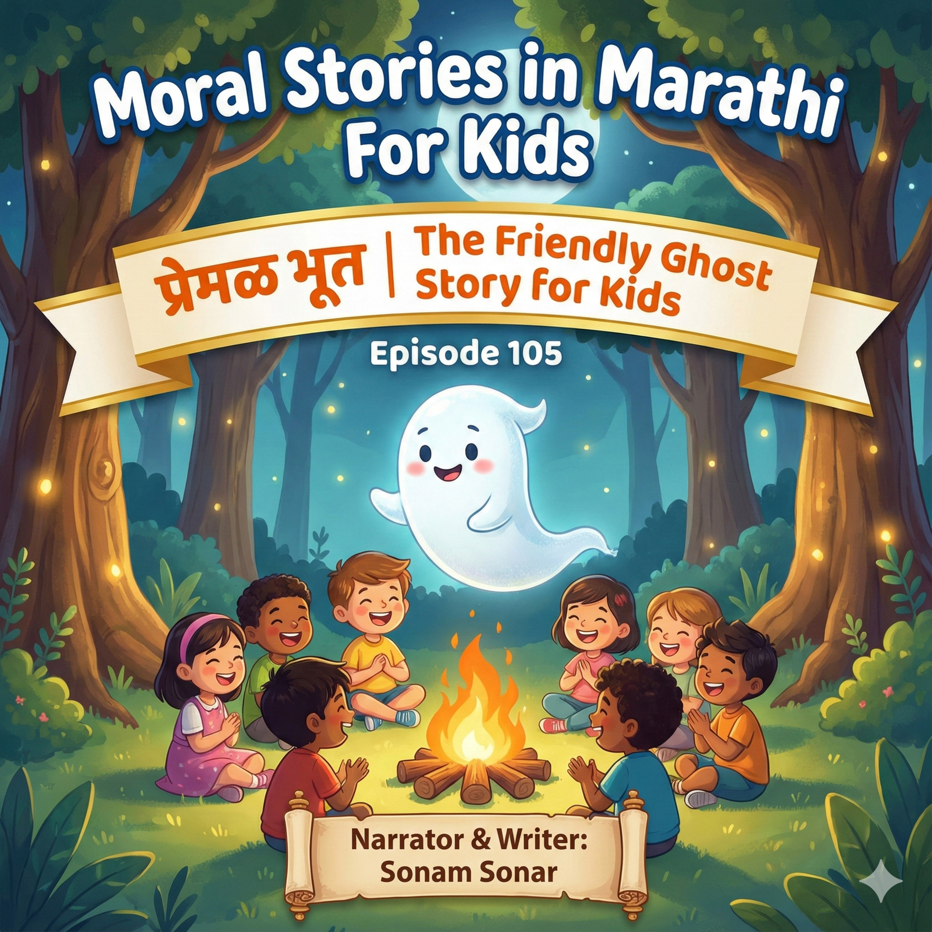 105. प्रेमळ भूत | The Friendly Ghost Story in Marathi for Kids episode artwork