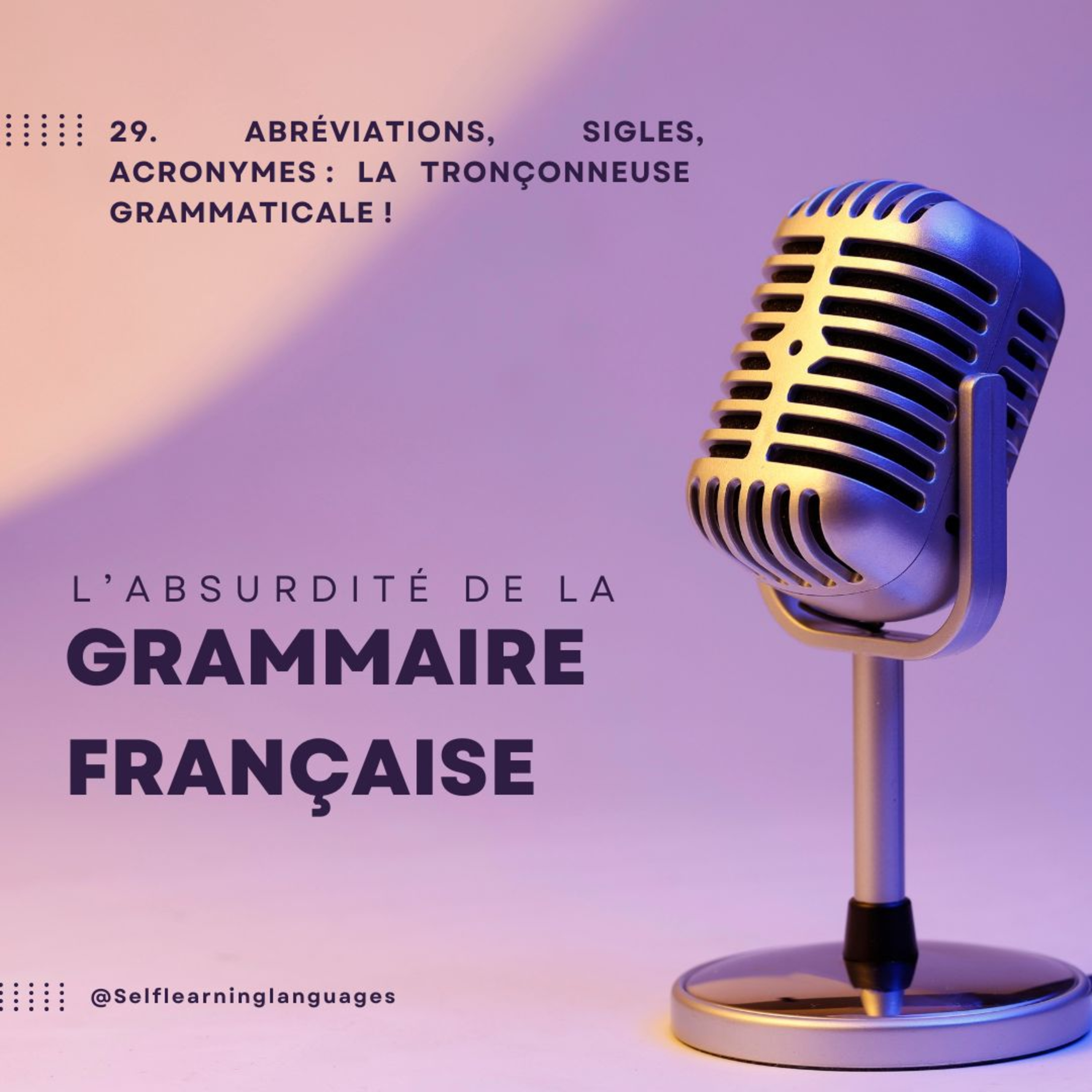 29. Abréviations, sigles, acronymes : la tronçonneuse grammaticale ! episode artwork