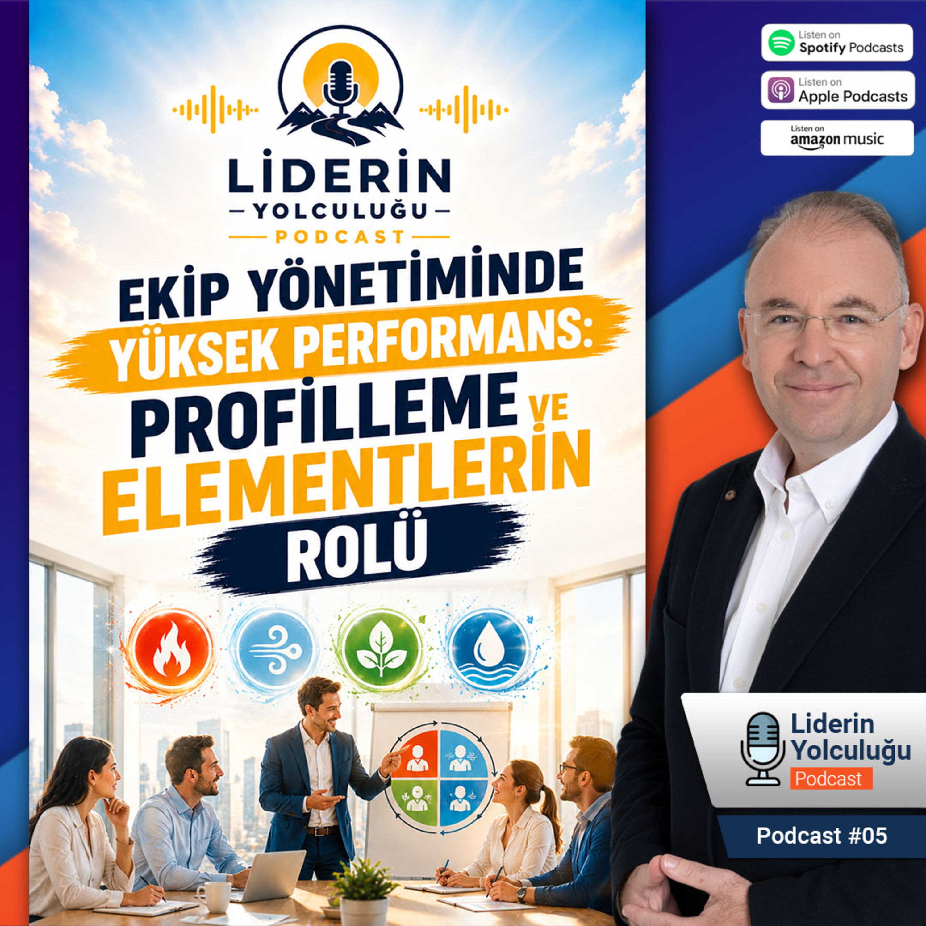Liderin Yolculuğu #05 - Ekip Yönetiminde Yüksek Performans: Profilleme ve Elementlerin Rolü episode artwork